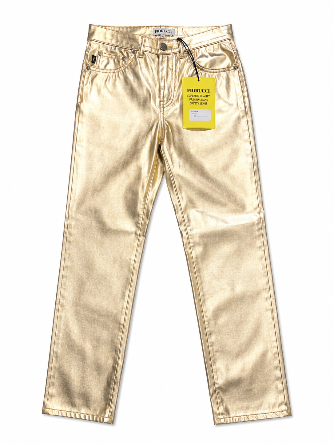Fiorucci Gold Jacquard Tara Pants, NWT, Size 26