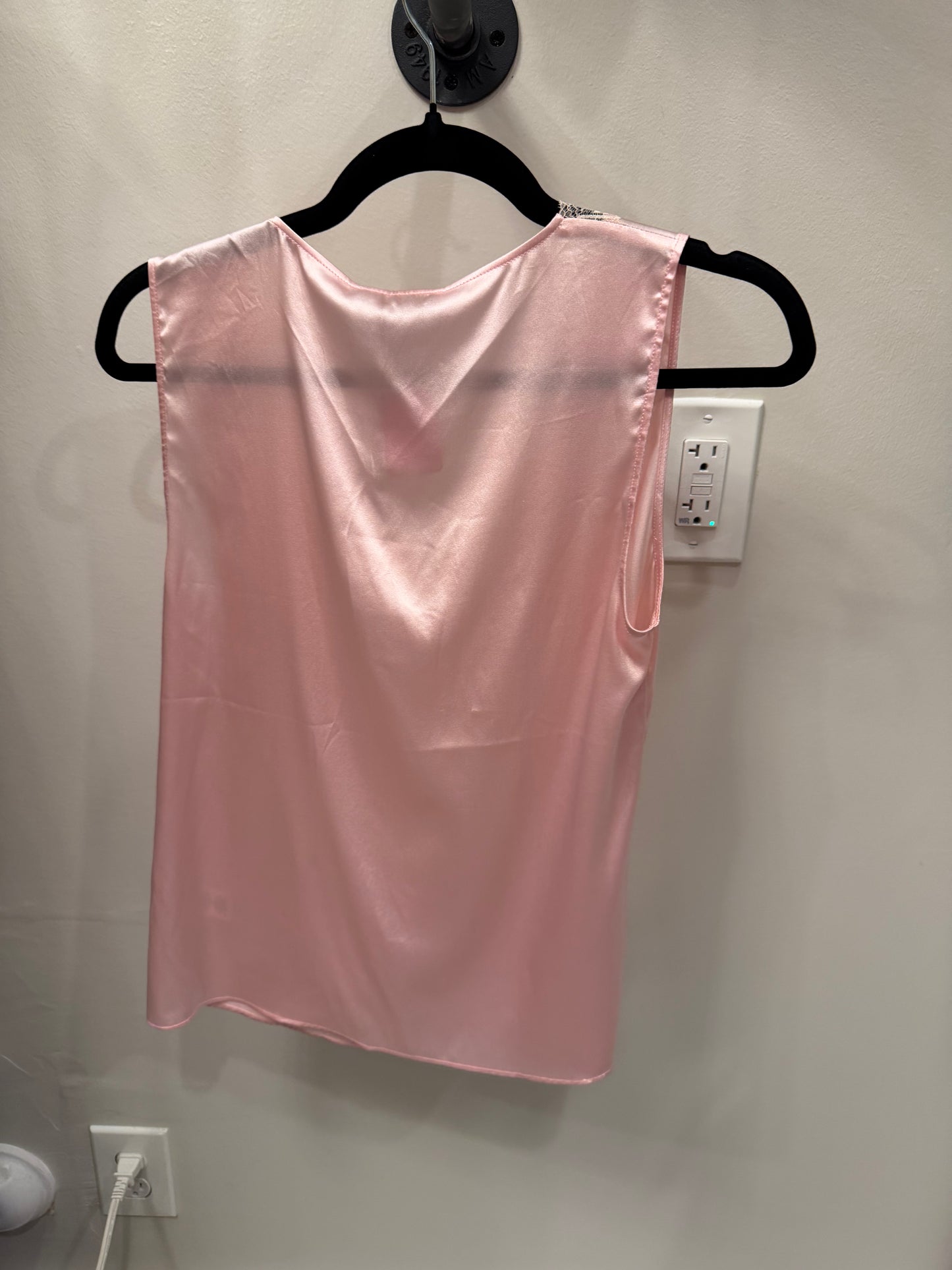 NEW! Generation Love Aida Lace Silk Tank in White /Ballet Slipper Pink XS