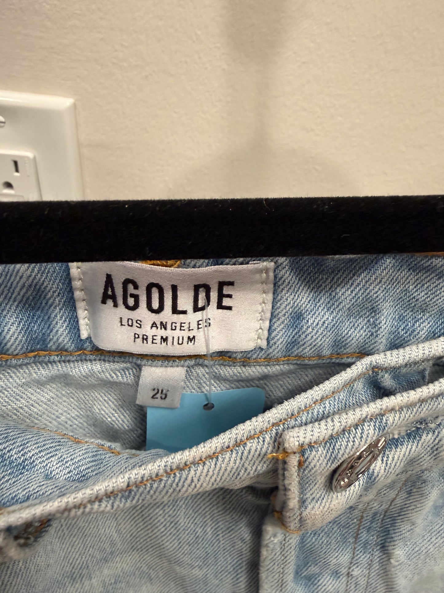 AGOLDE High Rise Light Wash Denim Skirt Size 25