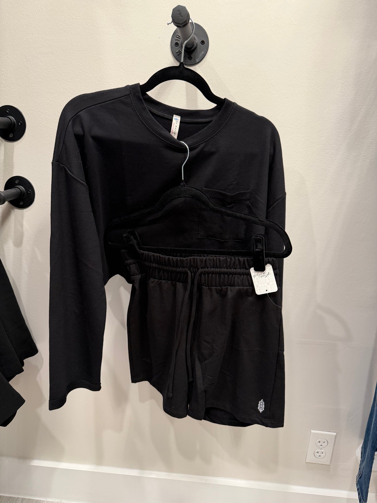 Free People Movement Sunny Set, NWT Size Small - Black, 2 Piece Set Athleisure