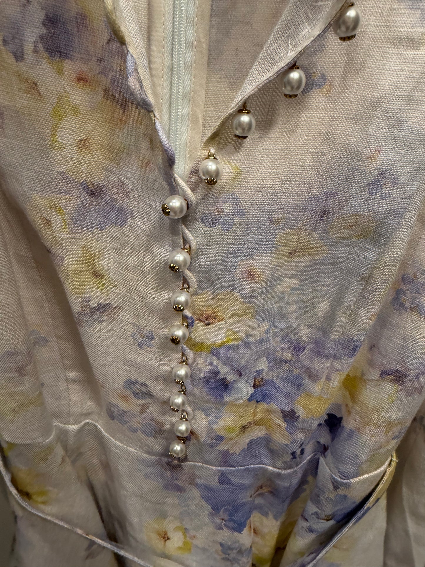 Zimmermann Blue Mini Long Sleeve with Belt, Size 1