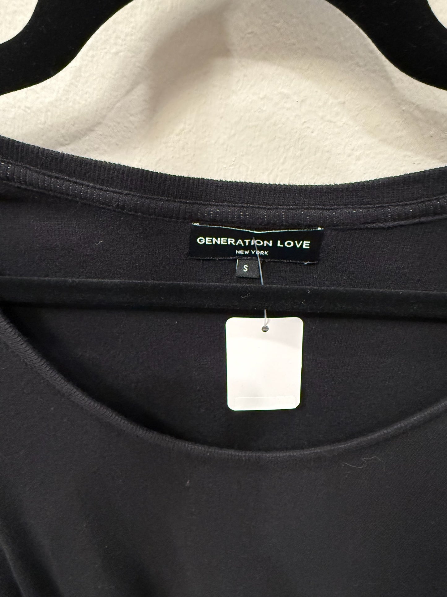 Generation Love Black Top With Detailed Sleeves, Size S