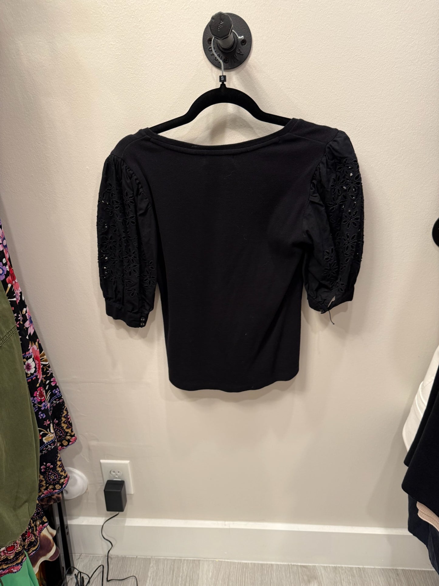 Generation Love Black Top With Detailed Sleeves, Size S