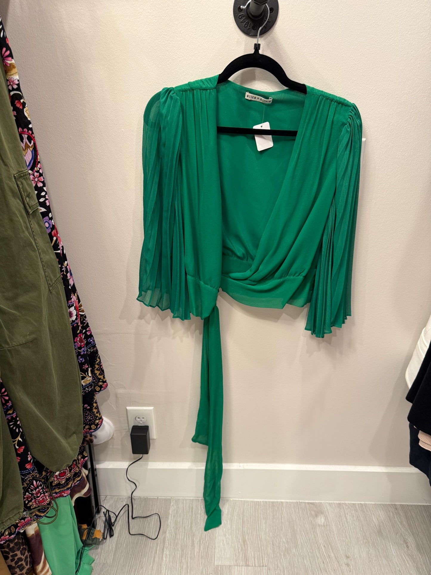 Alice + Olivia Green Blouse, Size S