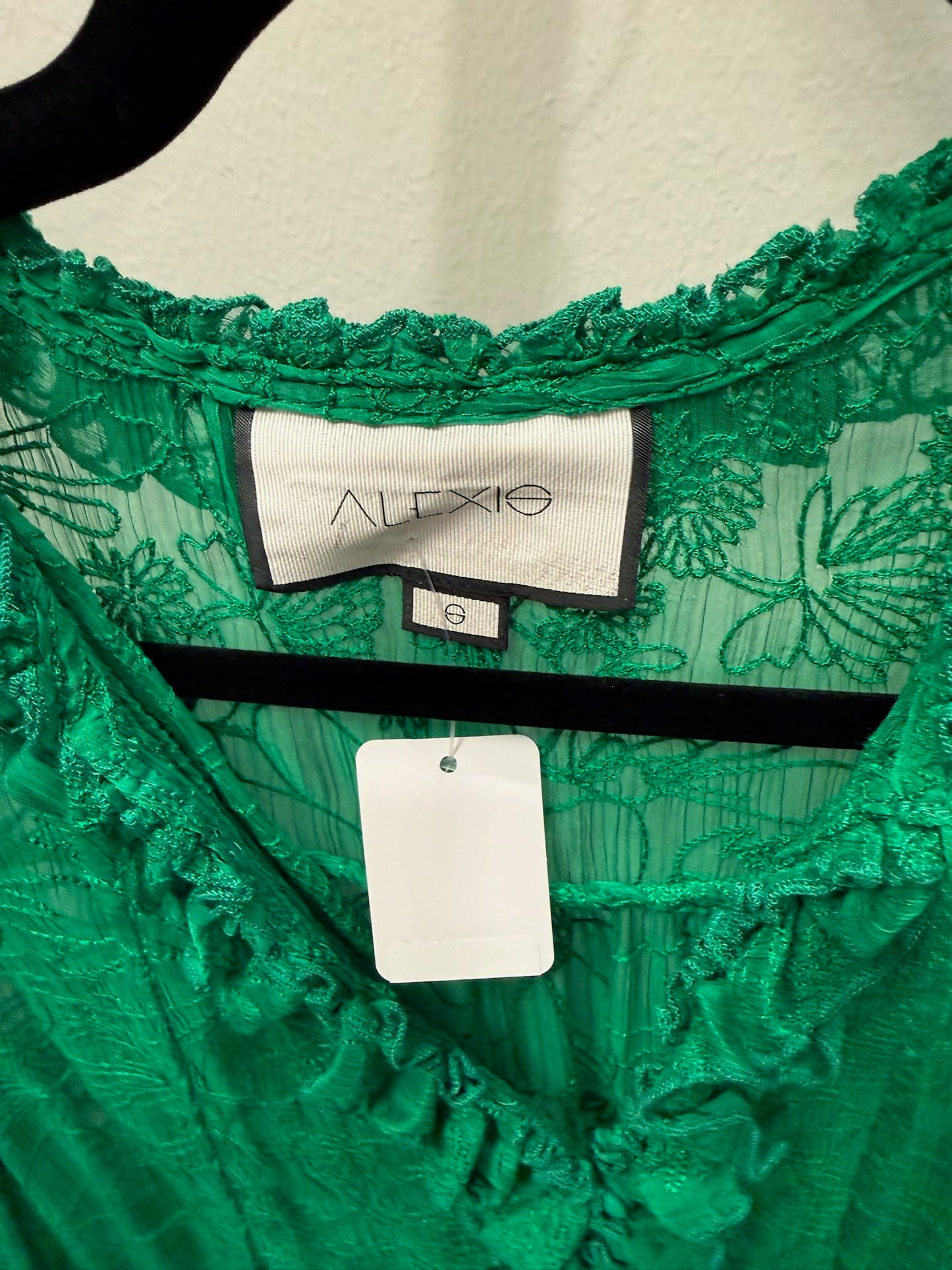 Alexis Green Long Sleeve Shear Blouse, Size S