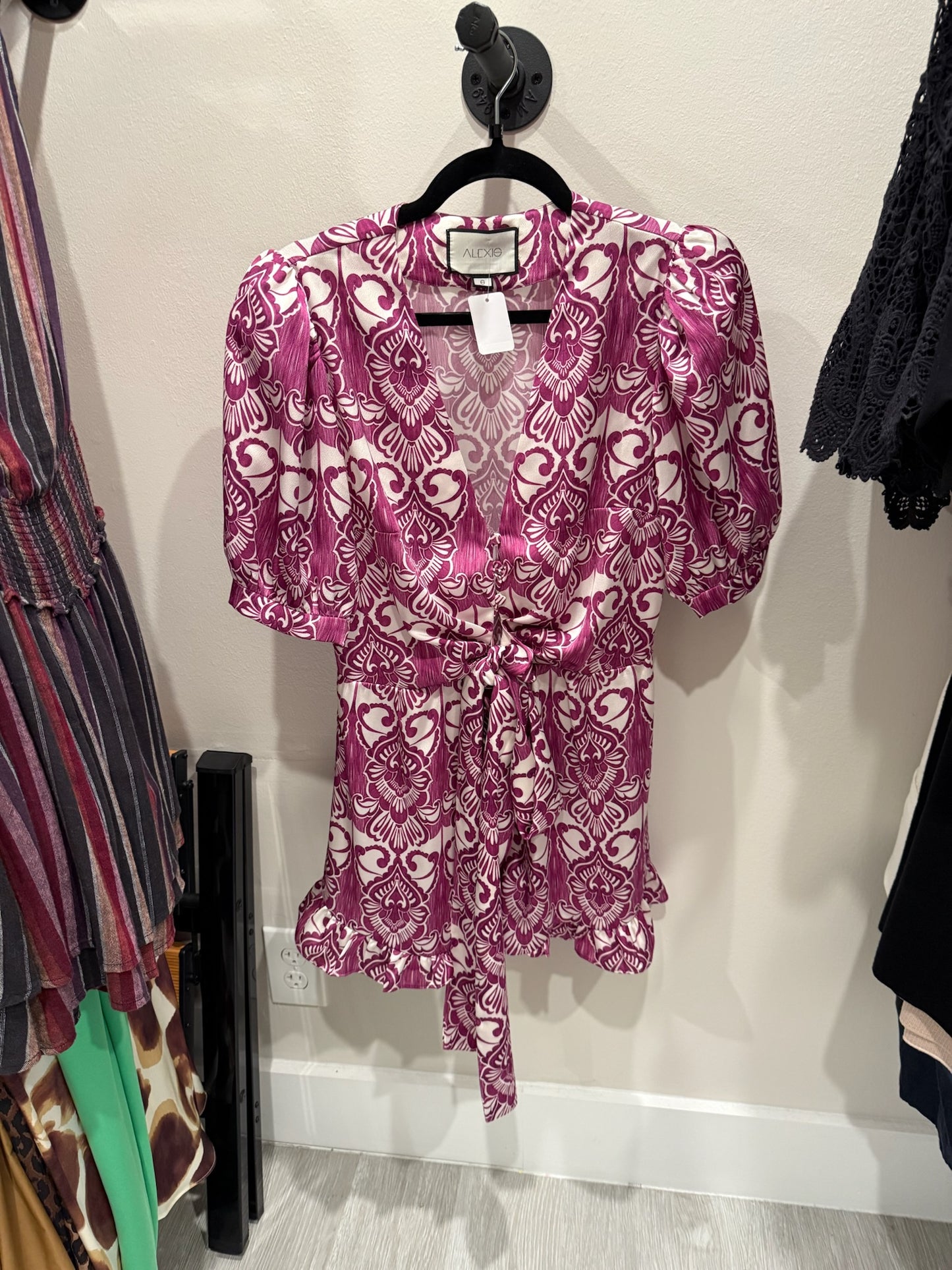 Alexis Purple and White Romper, Size S