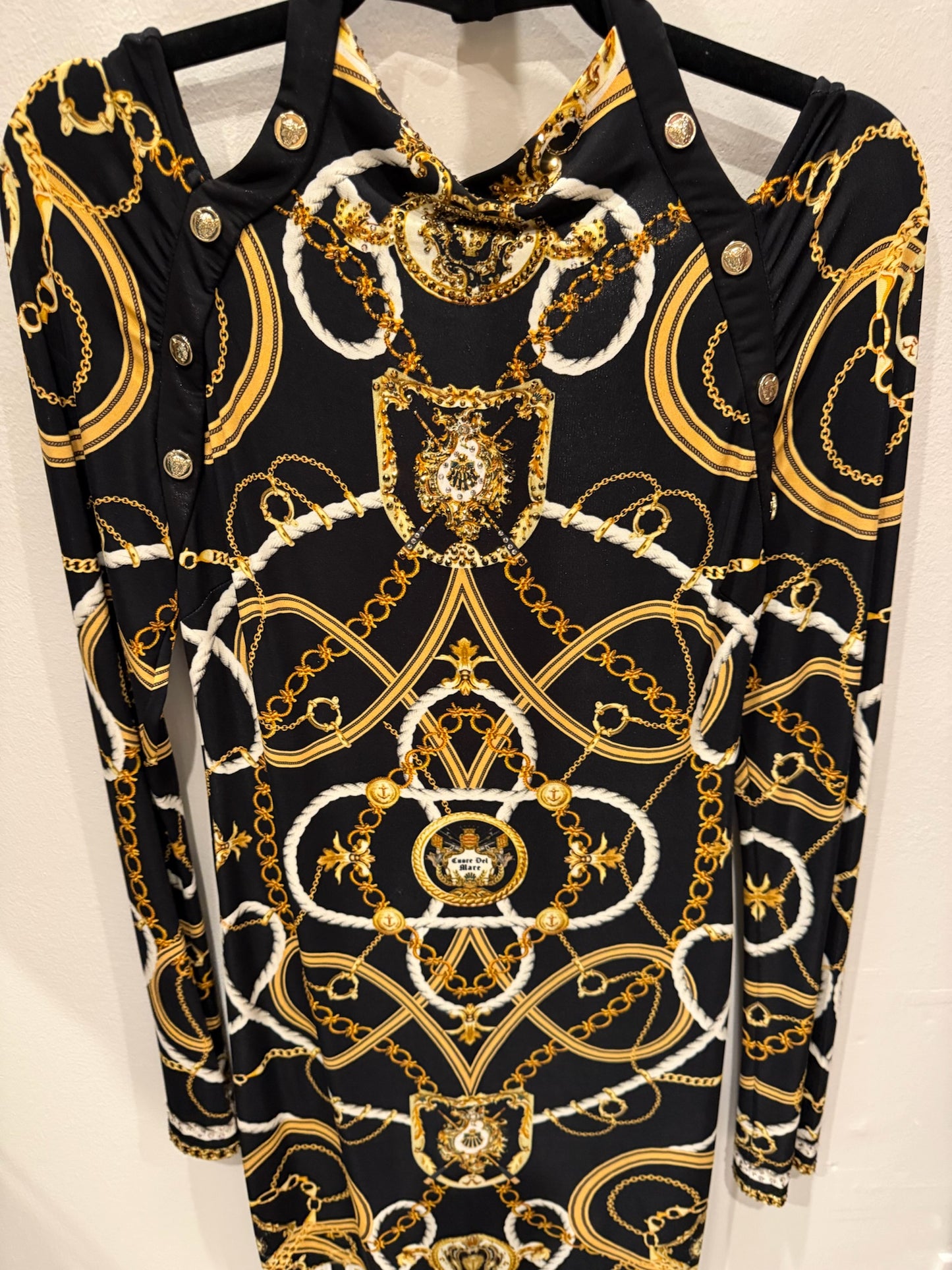 Camilla Gold Chain Print Dress, Size XS