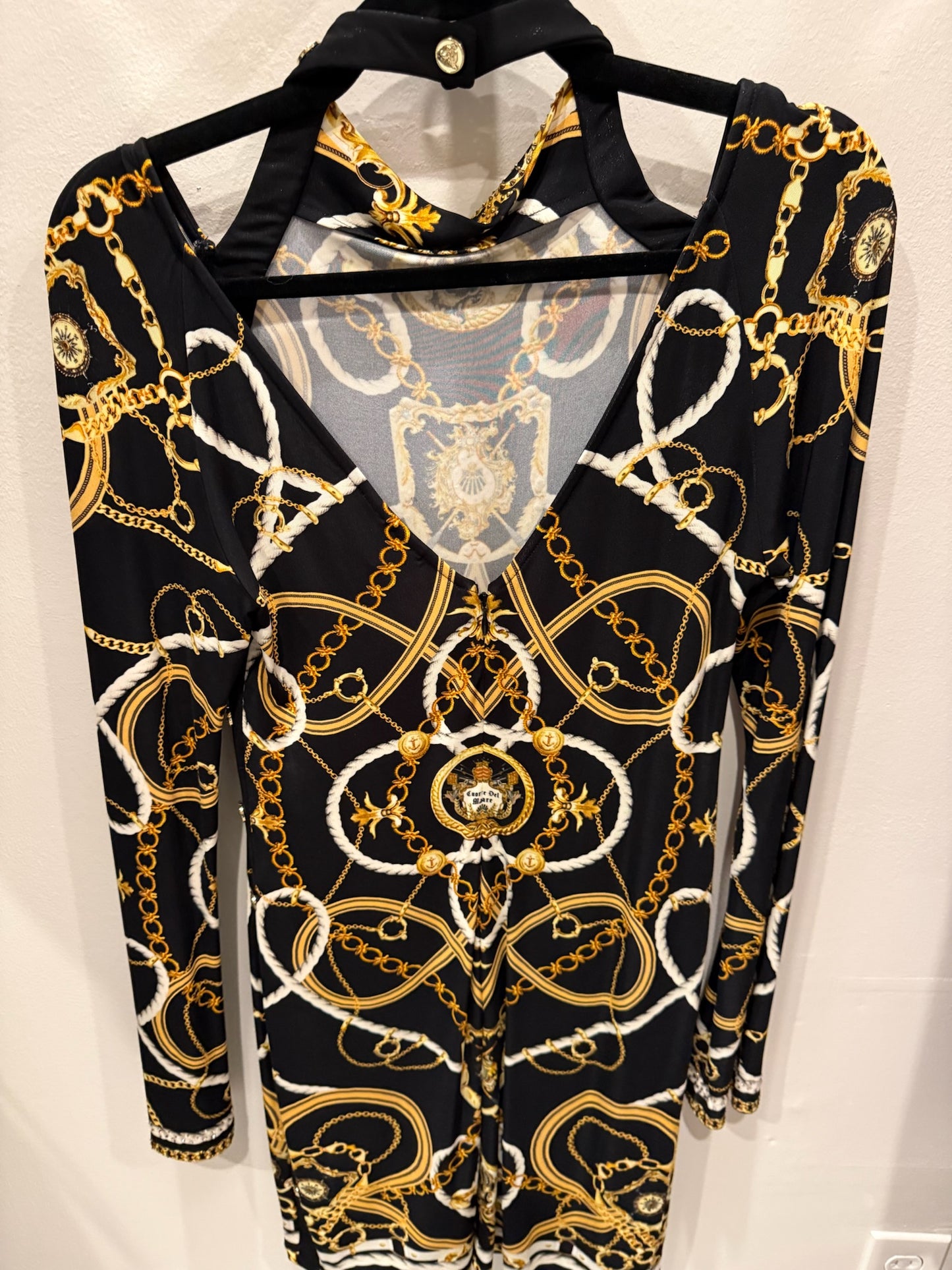 Camilla Gold Chain Print Dress, Size XS
