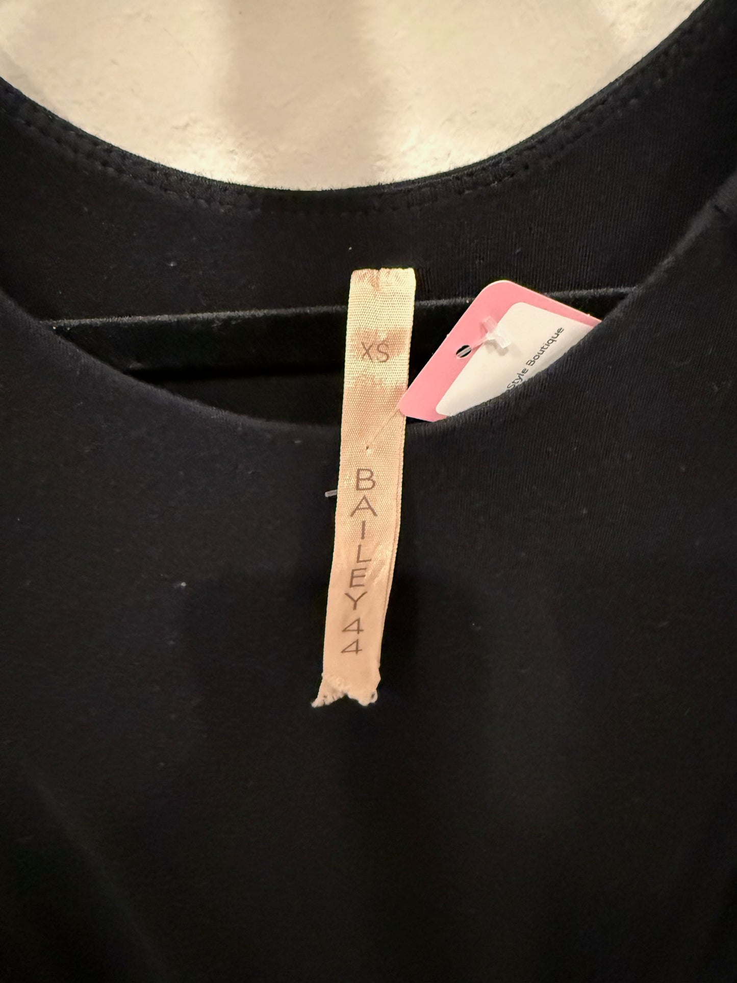 Bailey 44 Black Long Sleeve Dress With Faux Leather Trim, Size XS