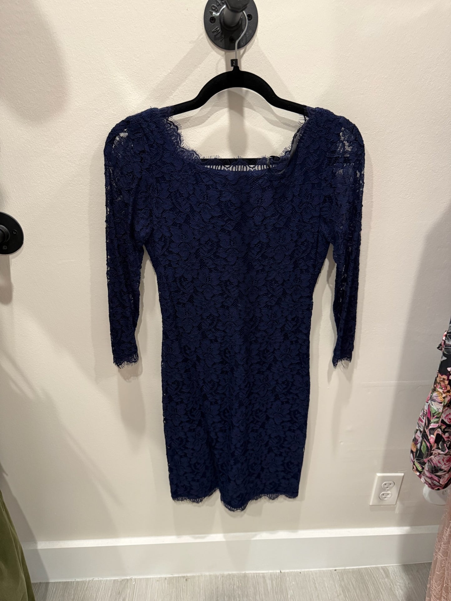 Diane Von Furstenberg Zarita Navy Lace Dress, Size 0