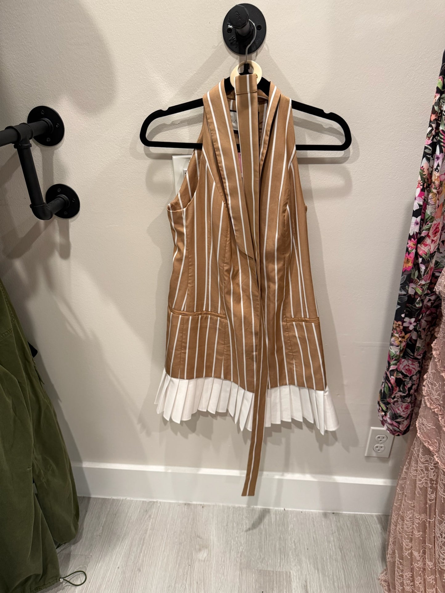 Alexis Tan Stripe, Sleeveless Dress, NWT, Size XS
