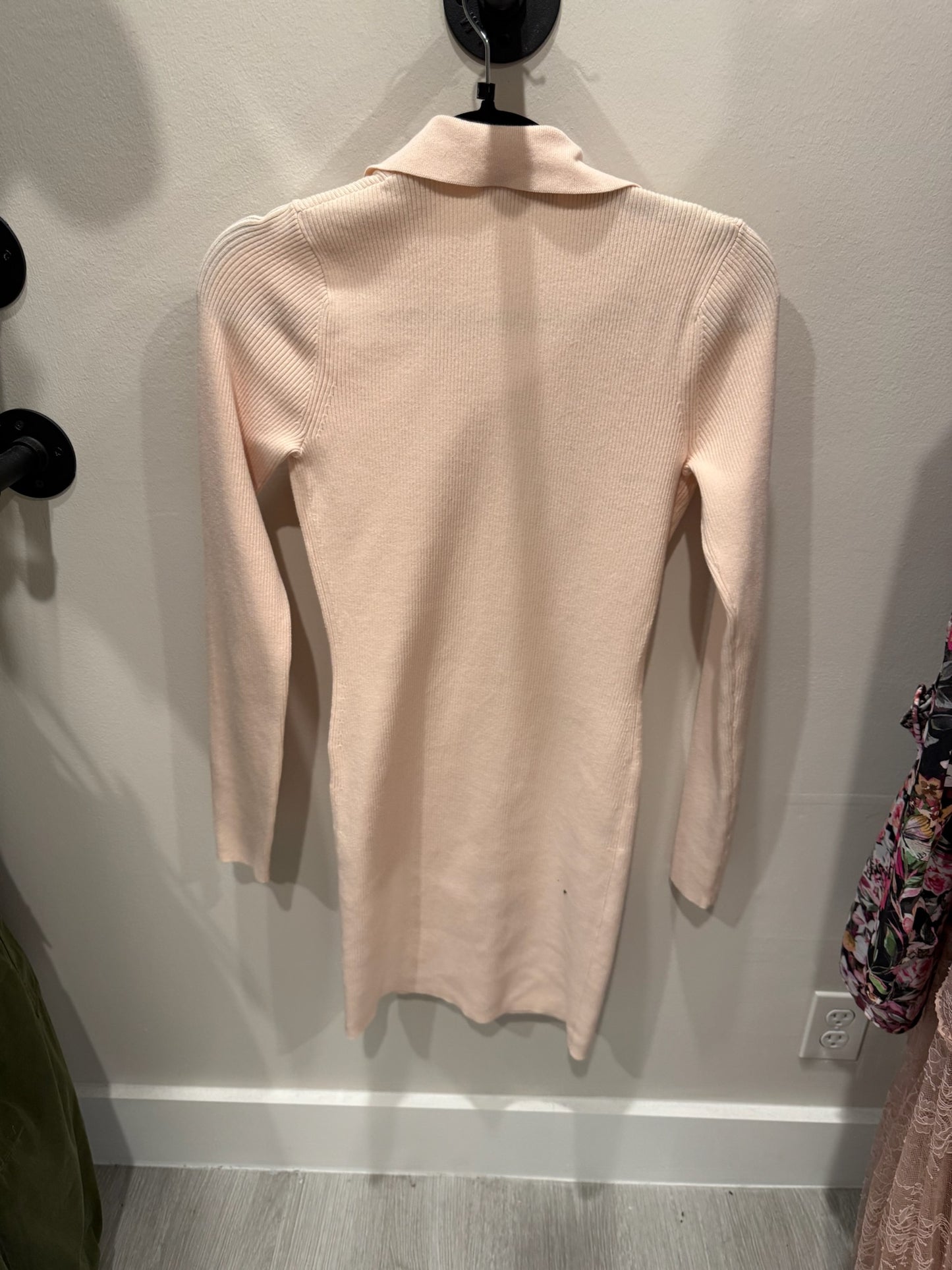 Intermix Apricot Long Sleeve Button Down Dress, Size S