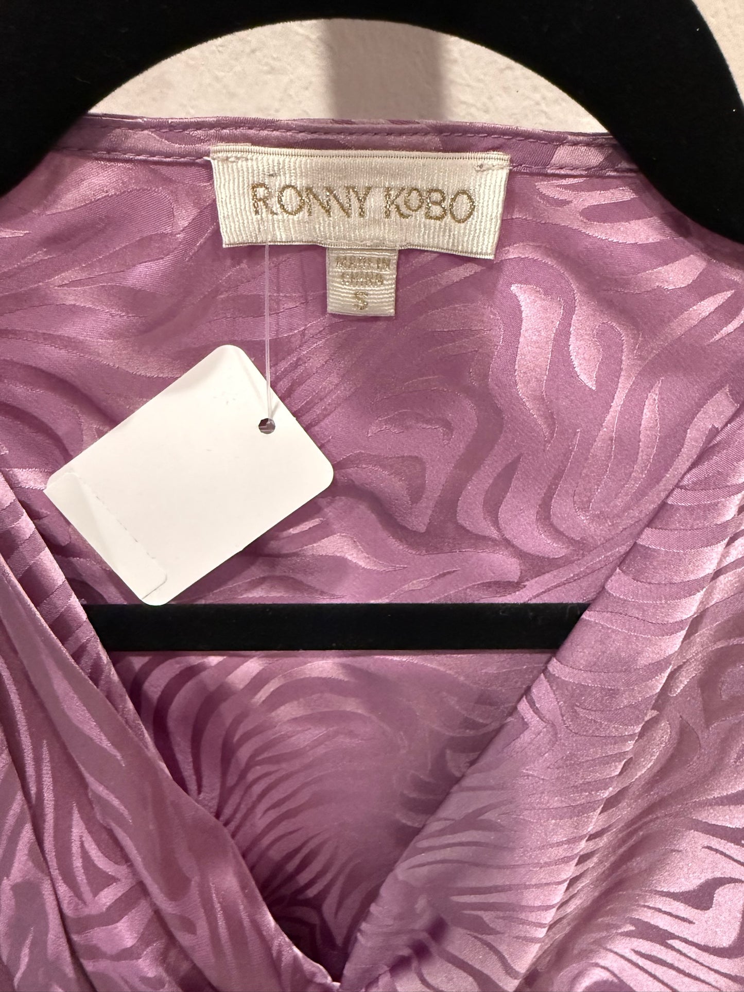 Ronny Kobo Purple Silk Dress, Size S