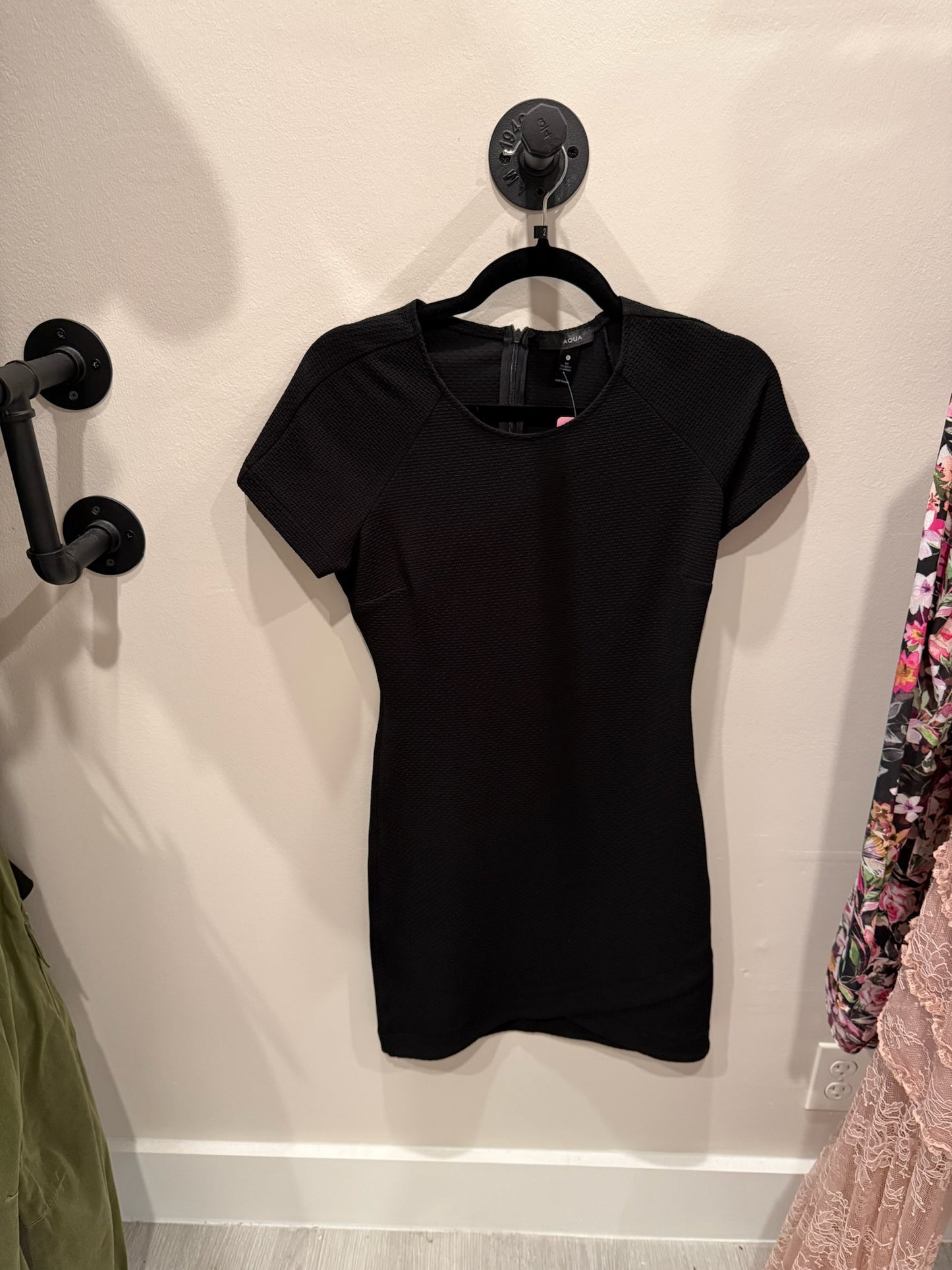 Aqua Black Short Sleeve Dress, Size S