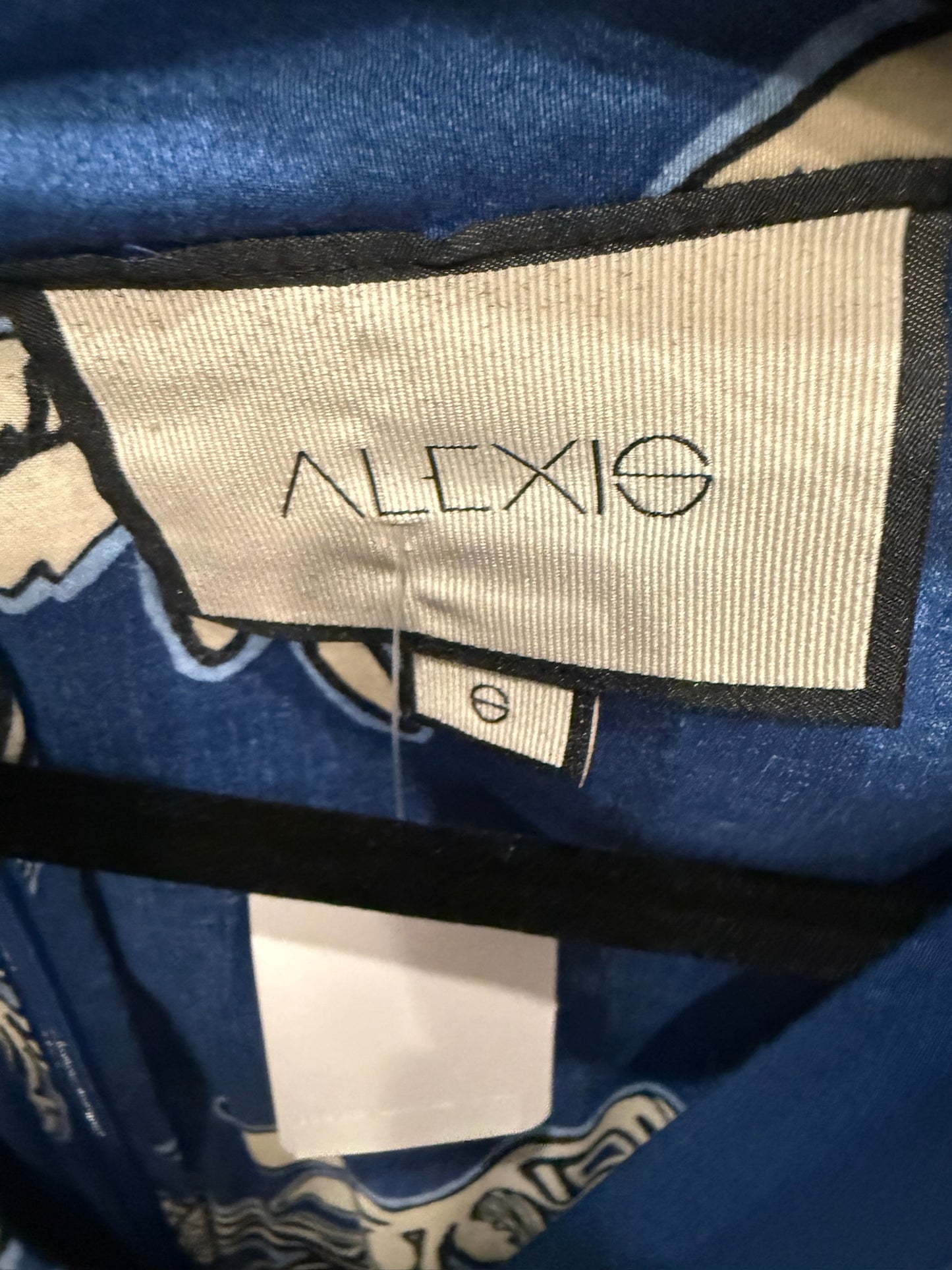 Alexis Blue White and Peach Dress, Size S