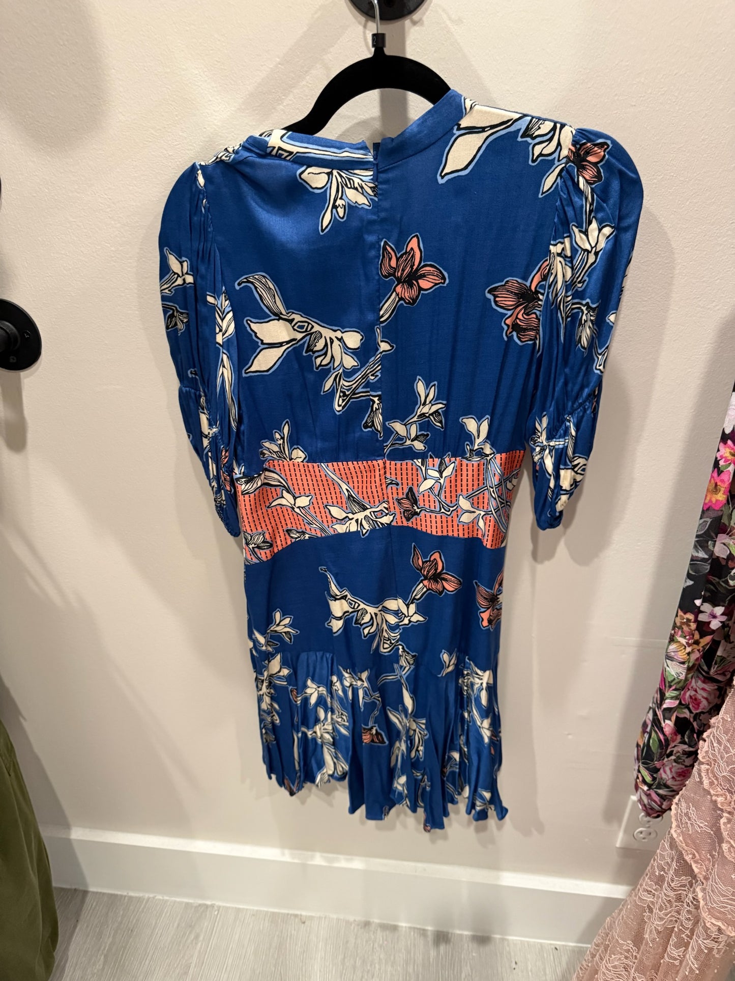 Alexis Blue White and Peach Dress, Size S