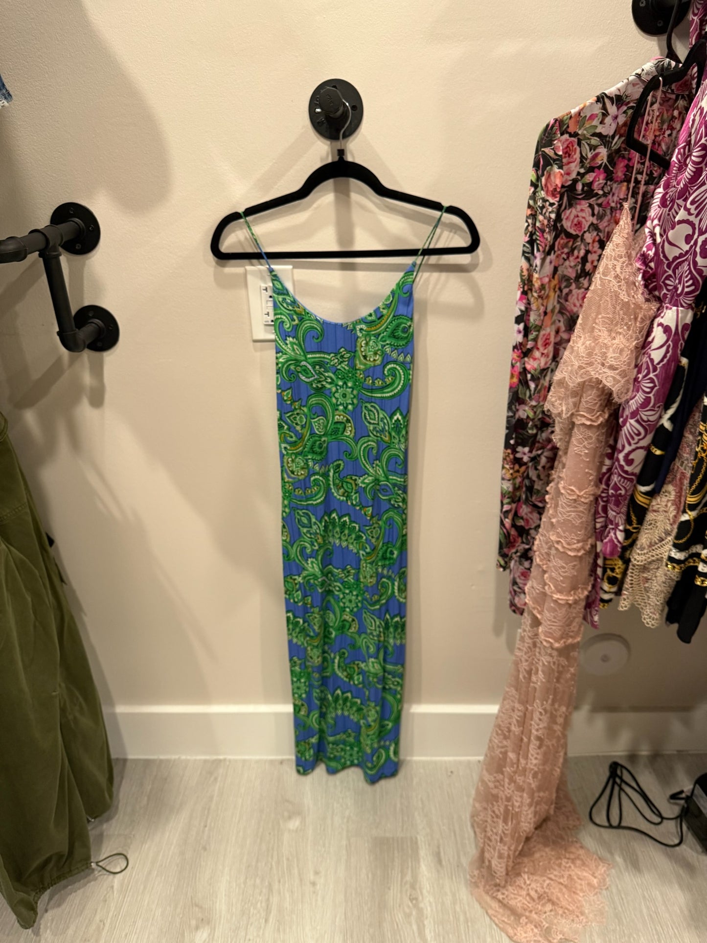 Alice + Olivia Blue and Green Maxi Dress, Size 2