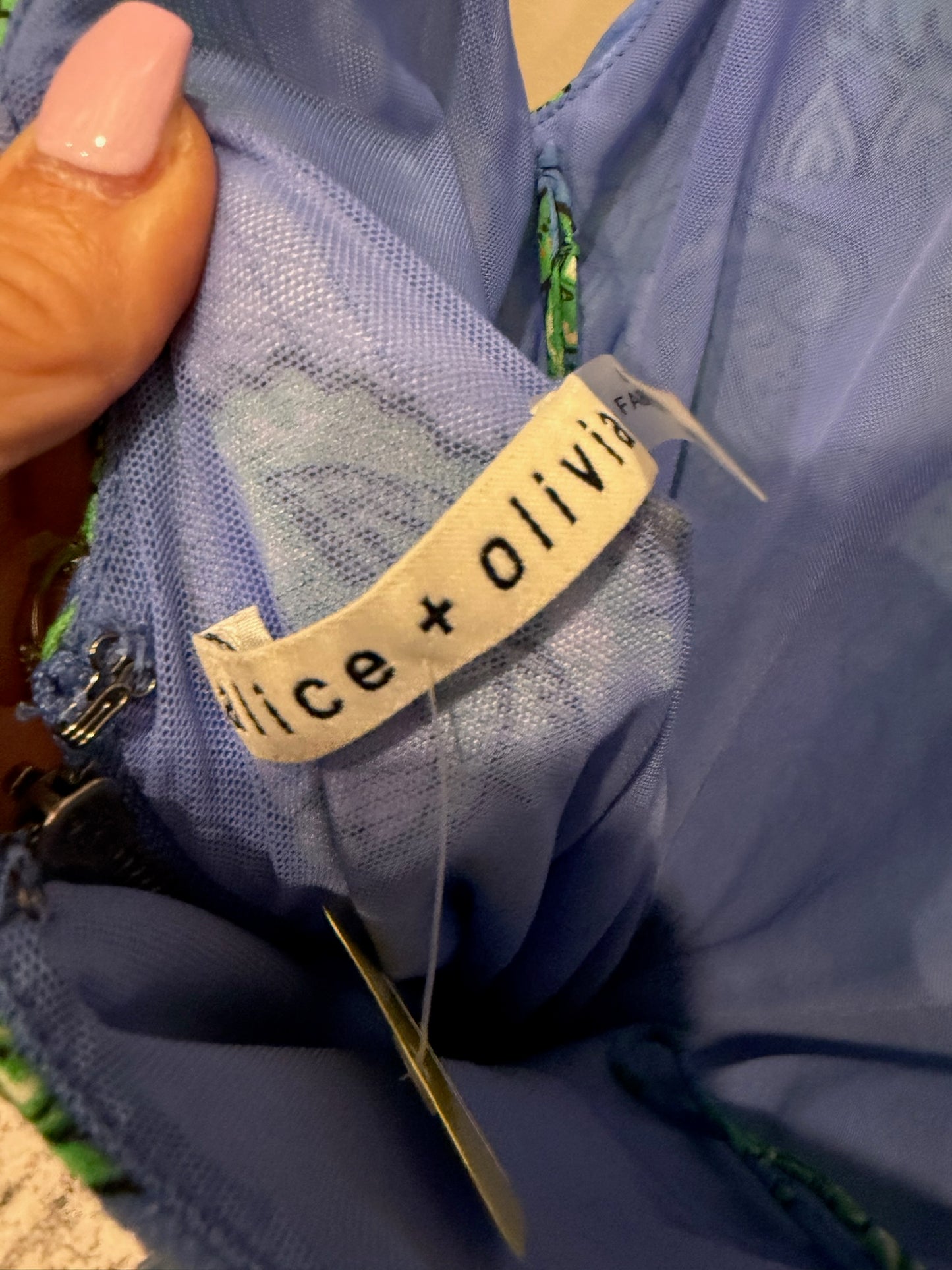 Alice + Olivia Blue and Green Maxi Dress, Size 2