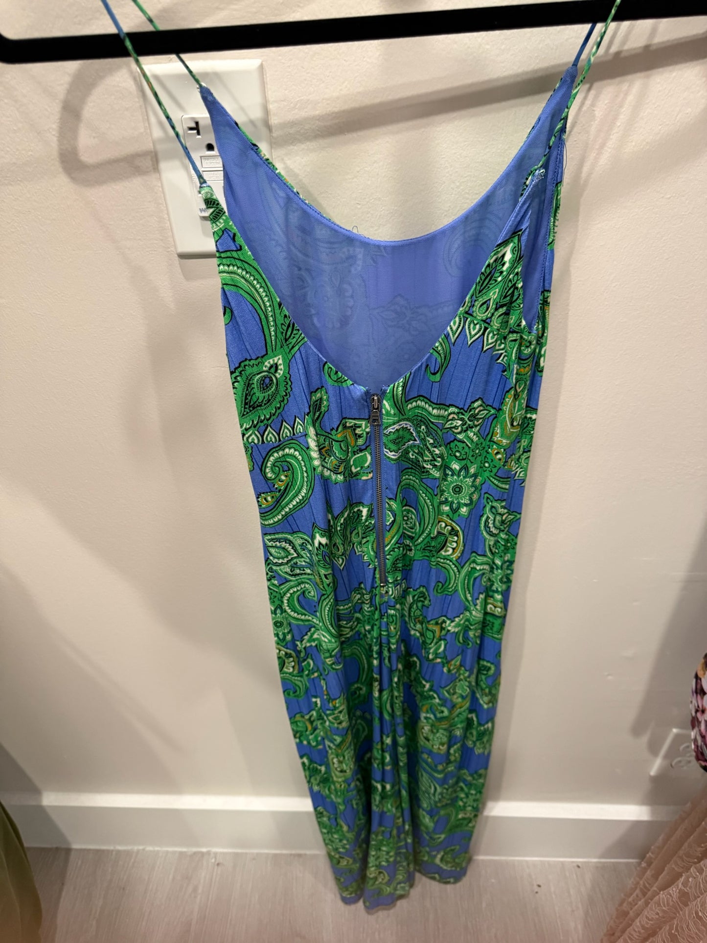 Alice + Olivia Blue and Green Maxi Dress, Size 2
