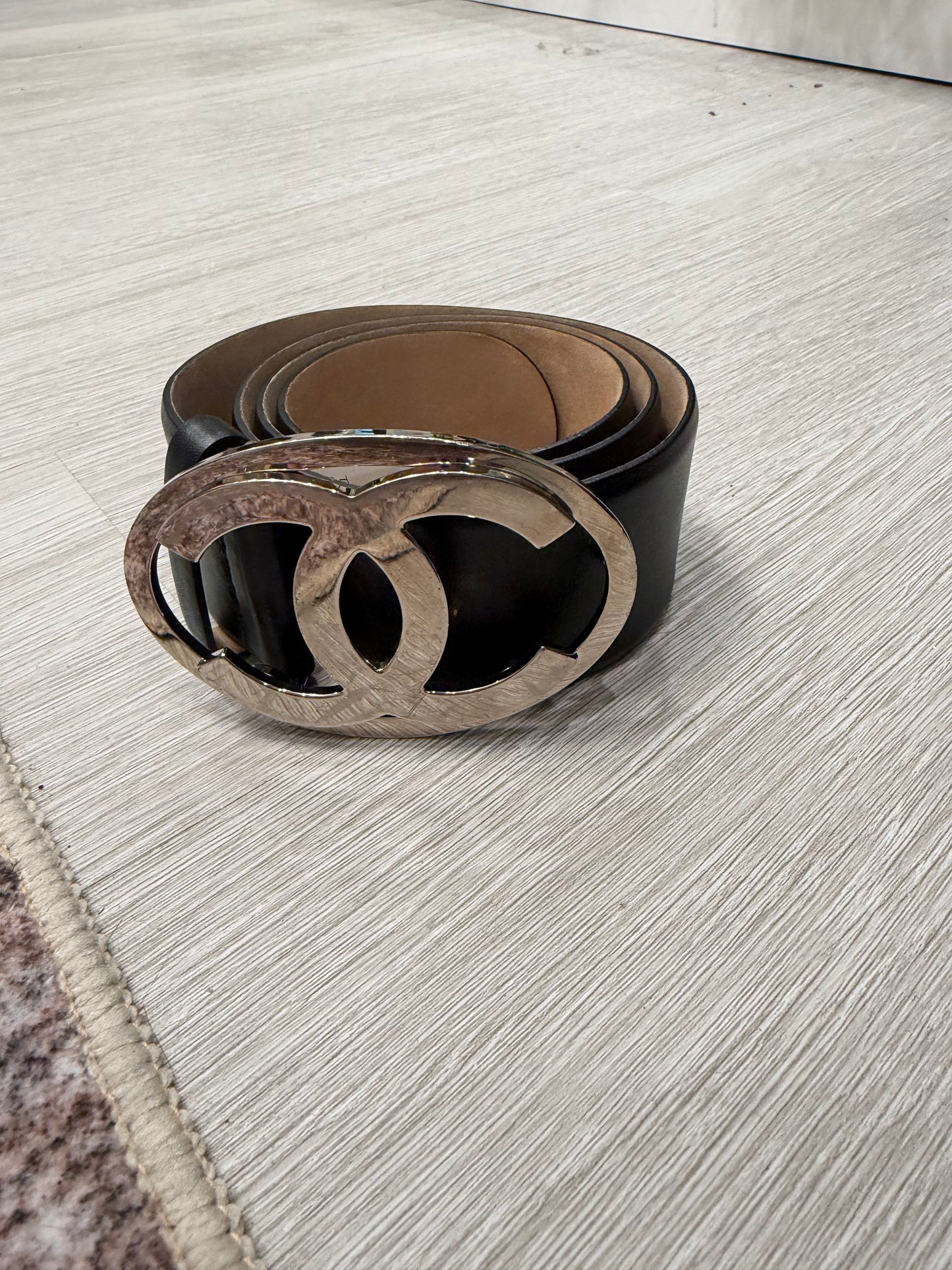 Chanel Black with Silver Belt, Size 75