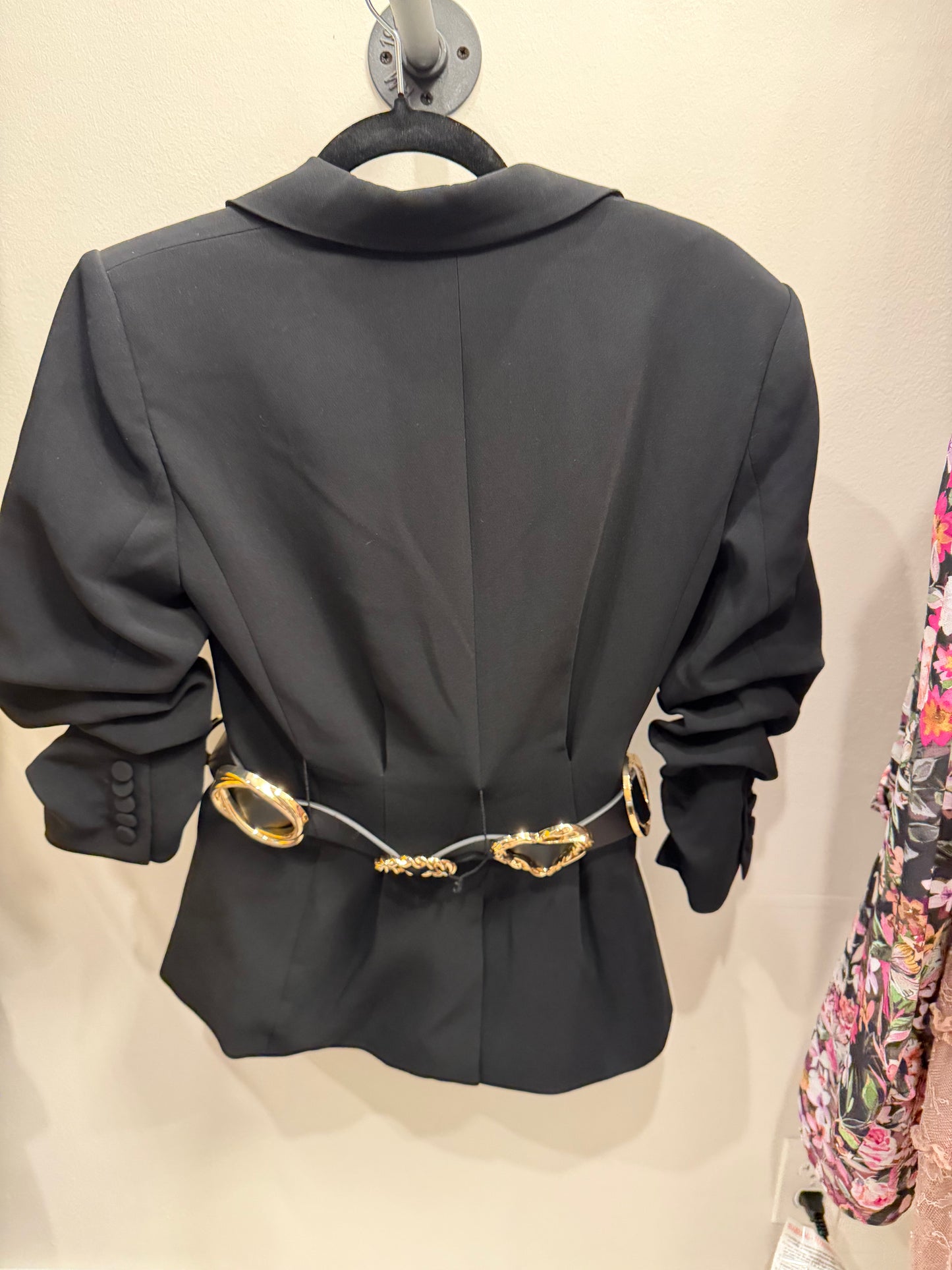 Cinq a Sept Black and Gold Blazer