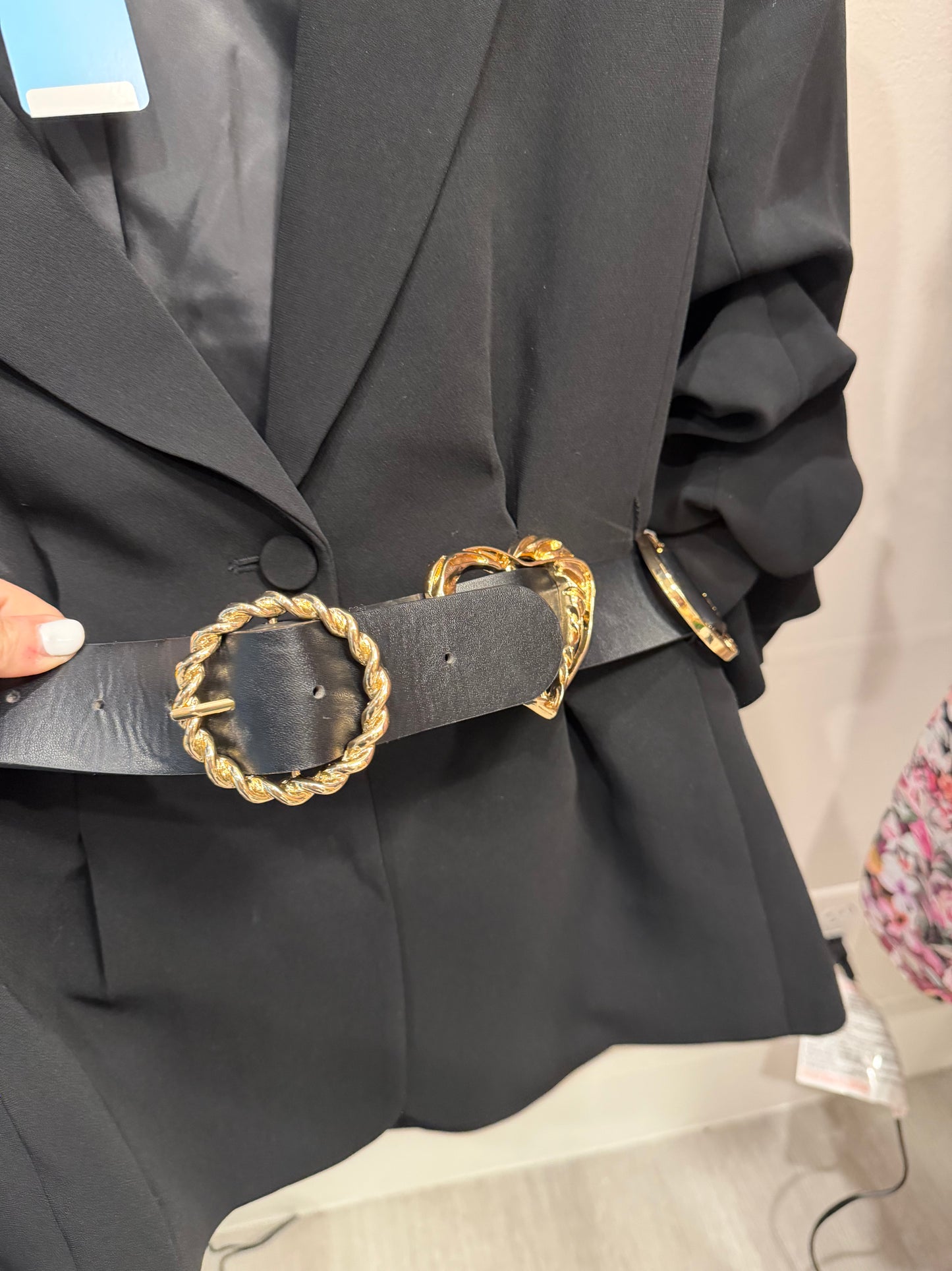 Cinq a Sept Black and Gold Blazer