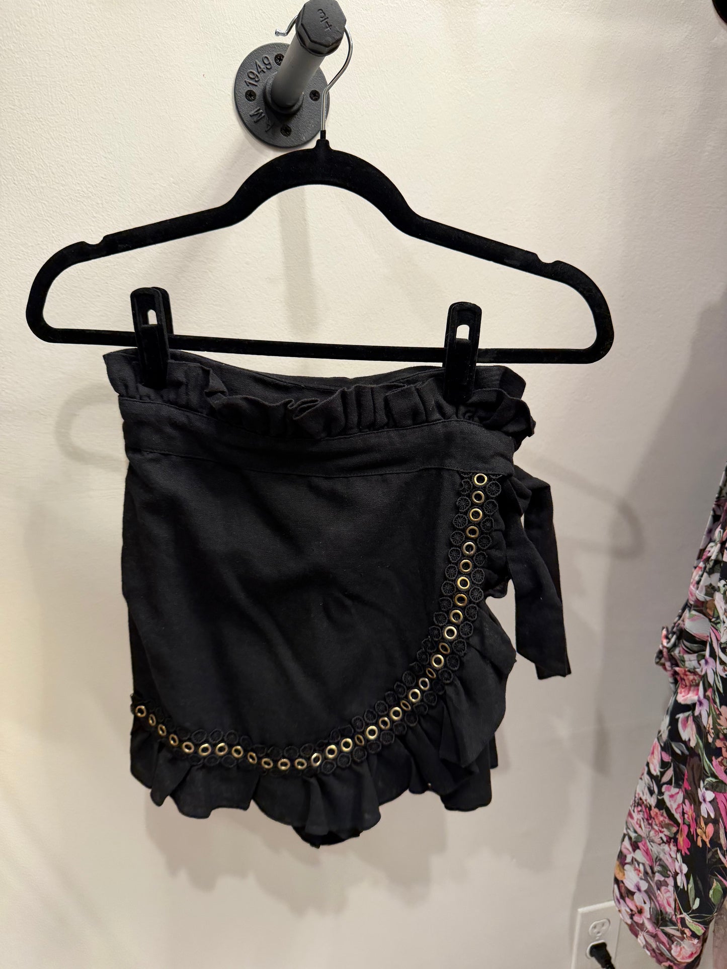 MISA LA Black and Gold Detail Top and Skort Set, Size S