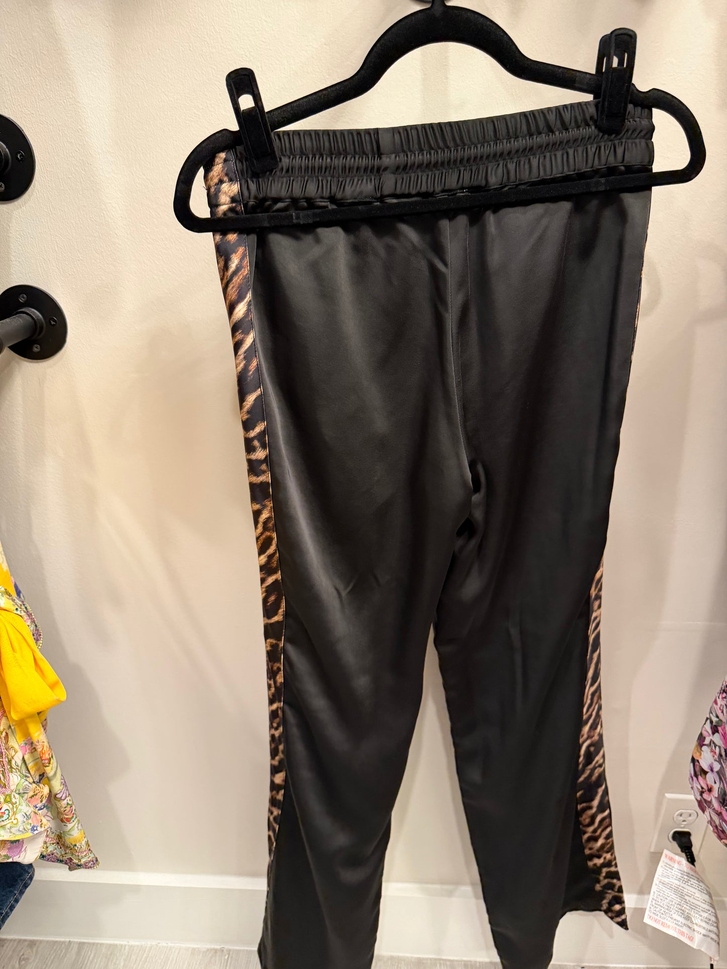 Pam and Gela Jumpsuit Set Black Green Leopard, Size S