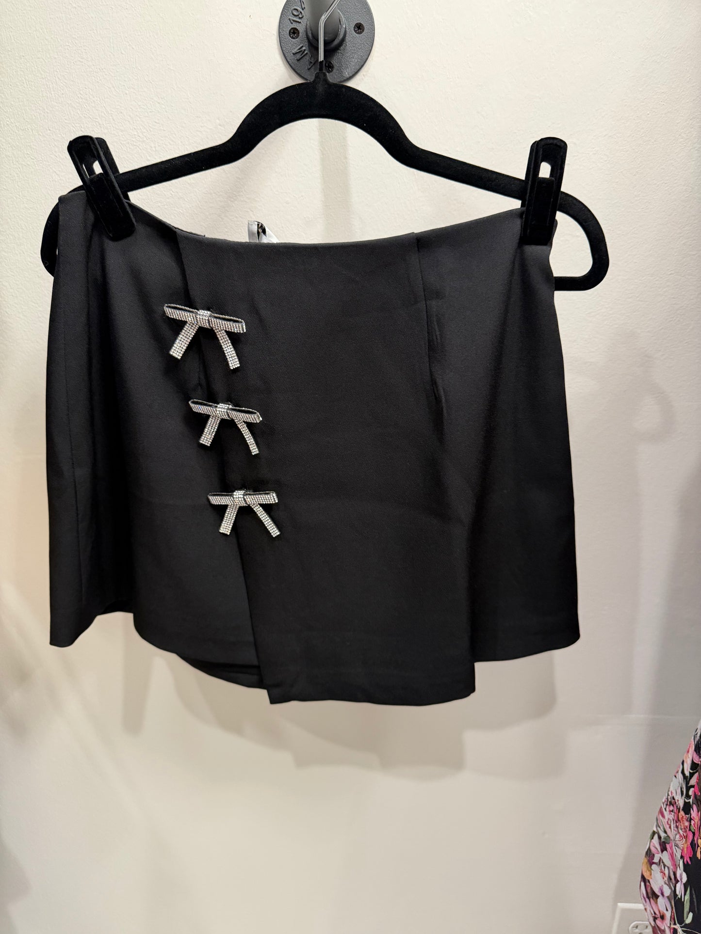 Mable Black Crystal Bow Skirt Size  L