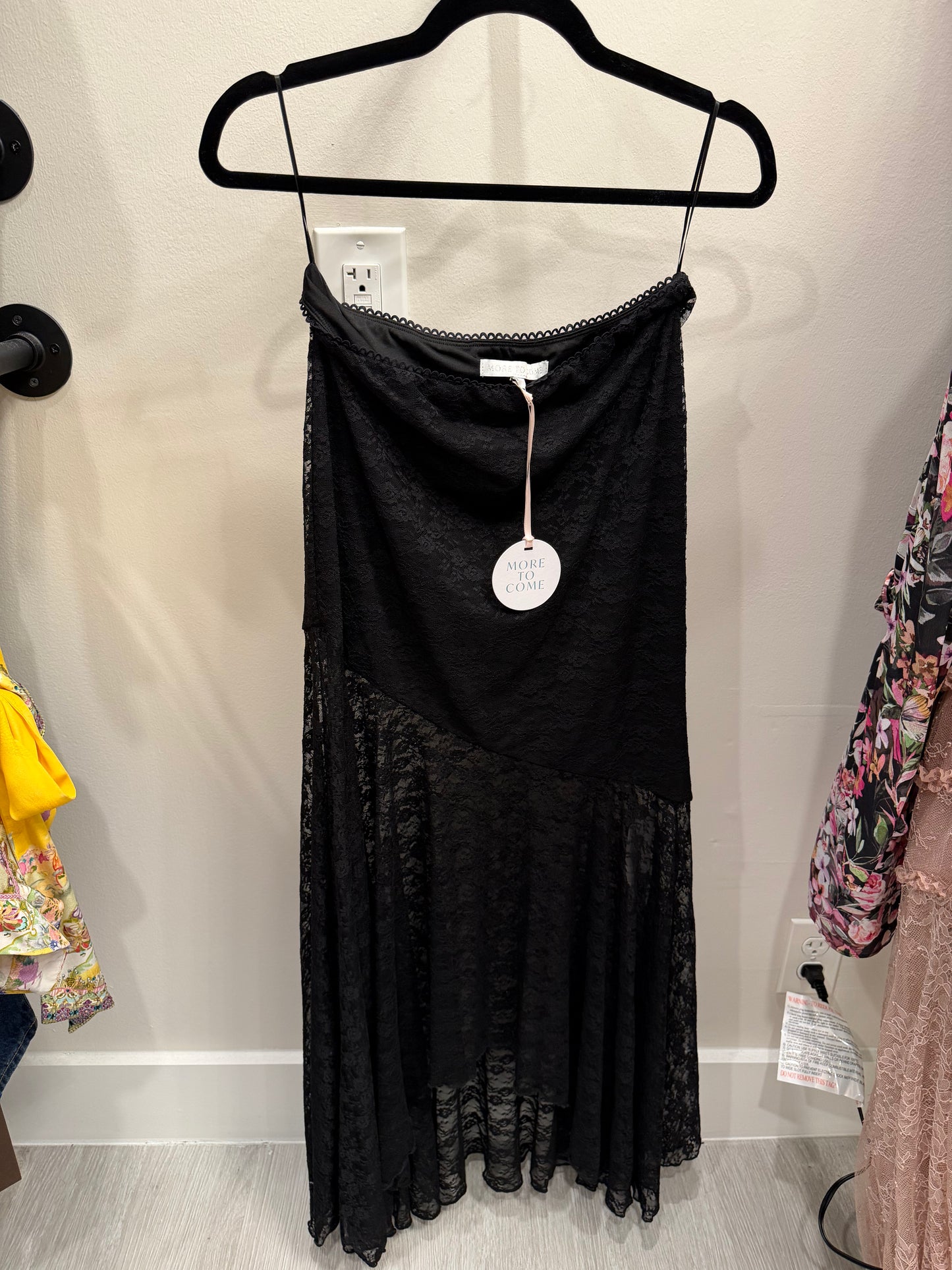 More To Come Black Lace Skirt/Top Set, NWT, Size M
