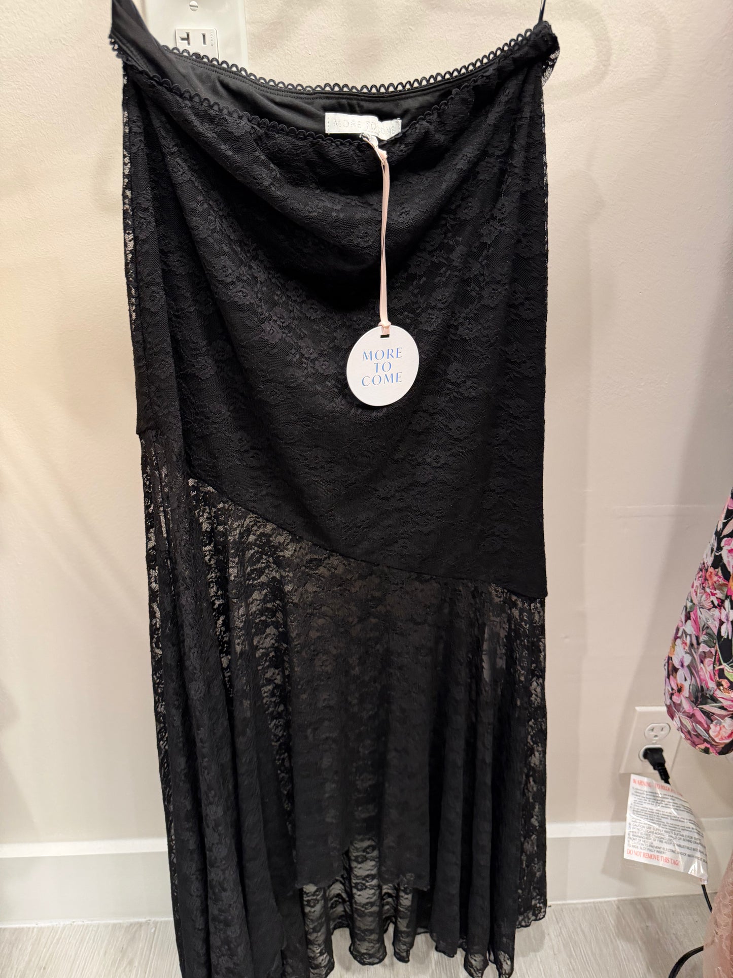More To Come Black Lace Skirt/Top Set, NWT, Size M