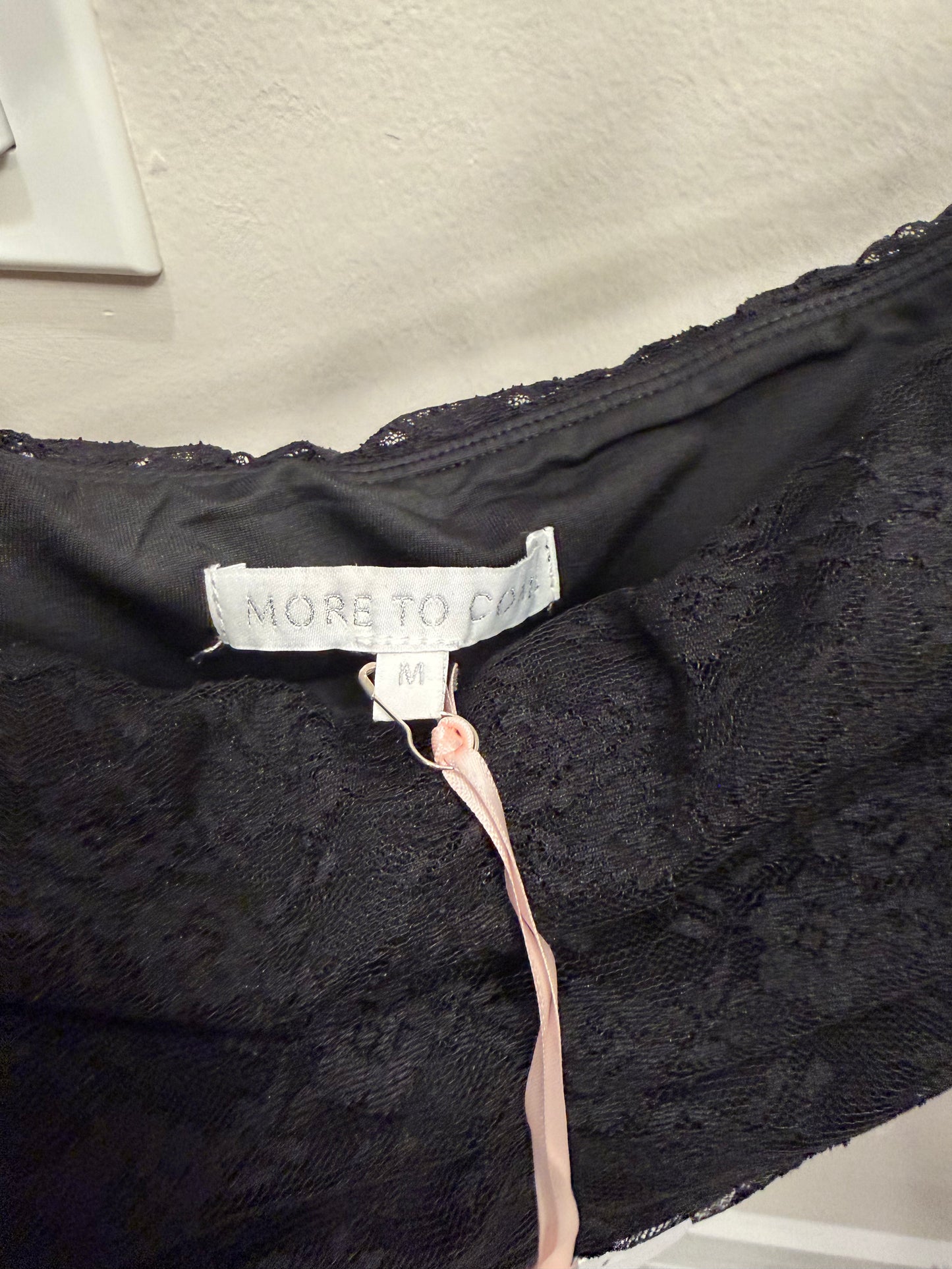 More To Come Black Lace Skirt/Top Set, NWT, Size M