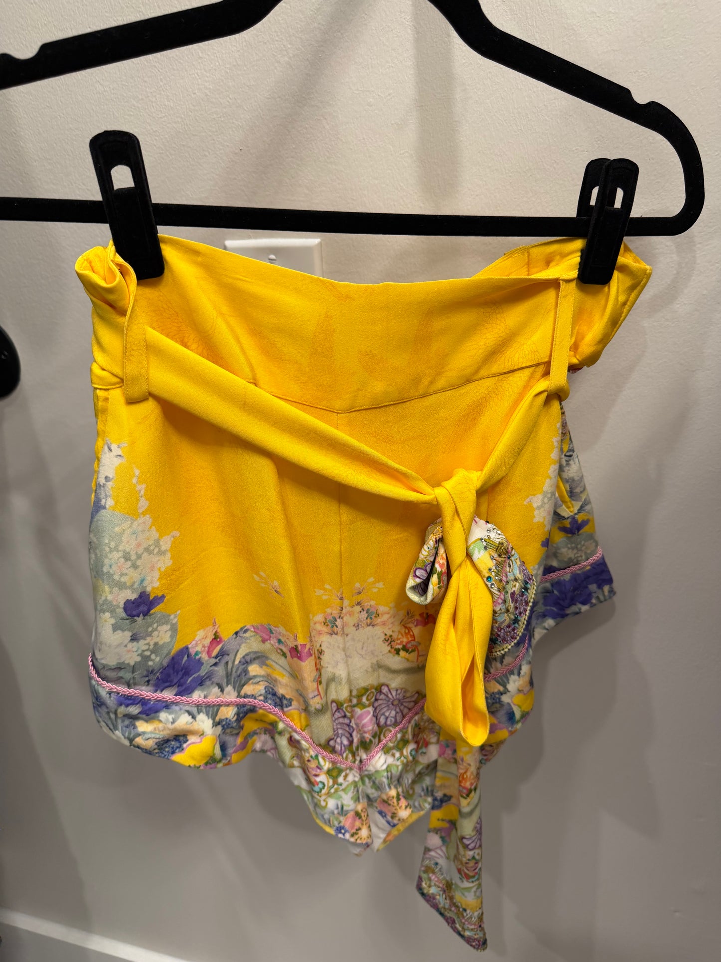 Camilla Yellow and Floral Shorts, Size S