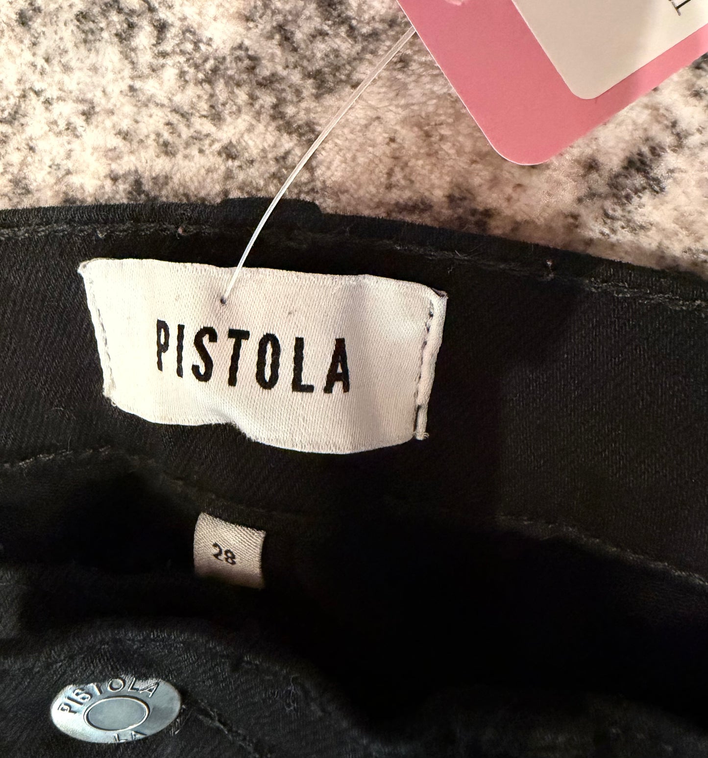Pistola Black Straight Jeans, Size 28