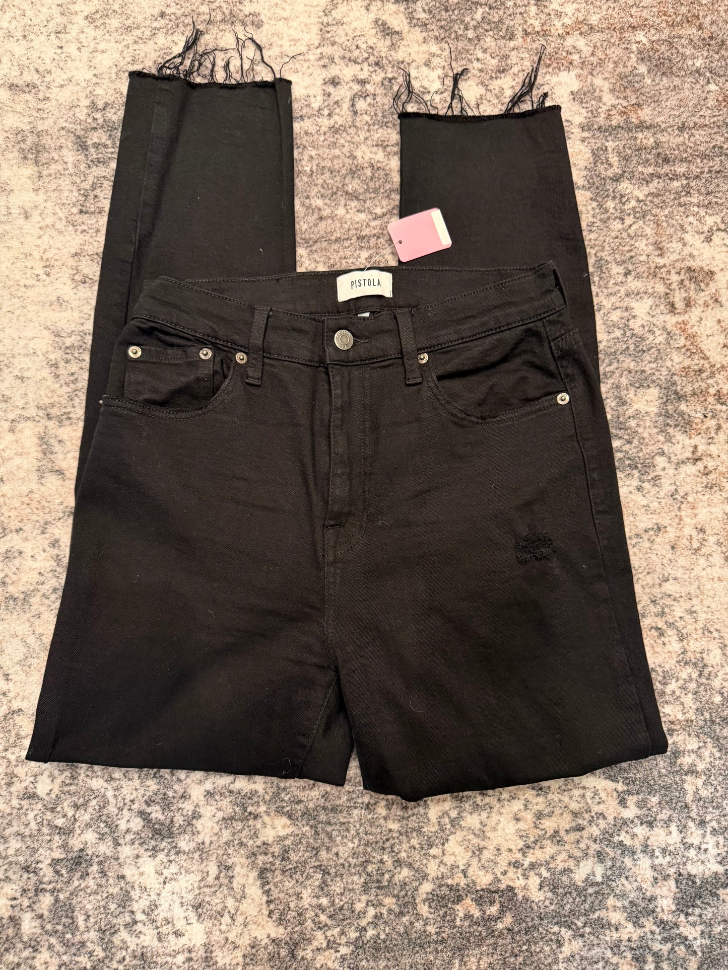 Pistola Black Straight Jeans, Size 28