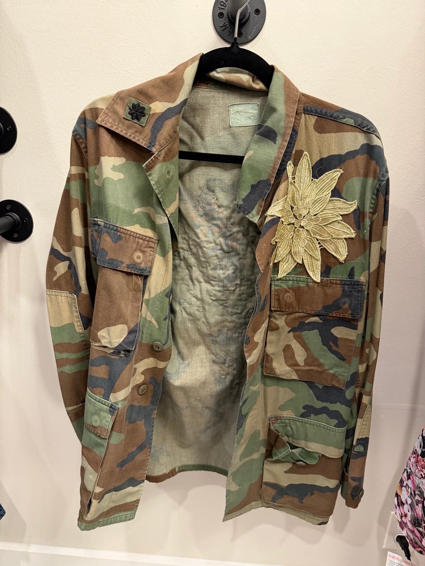 Camo Jacket With Gold Design, One Size