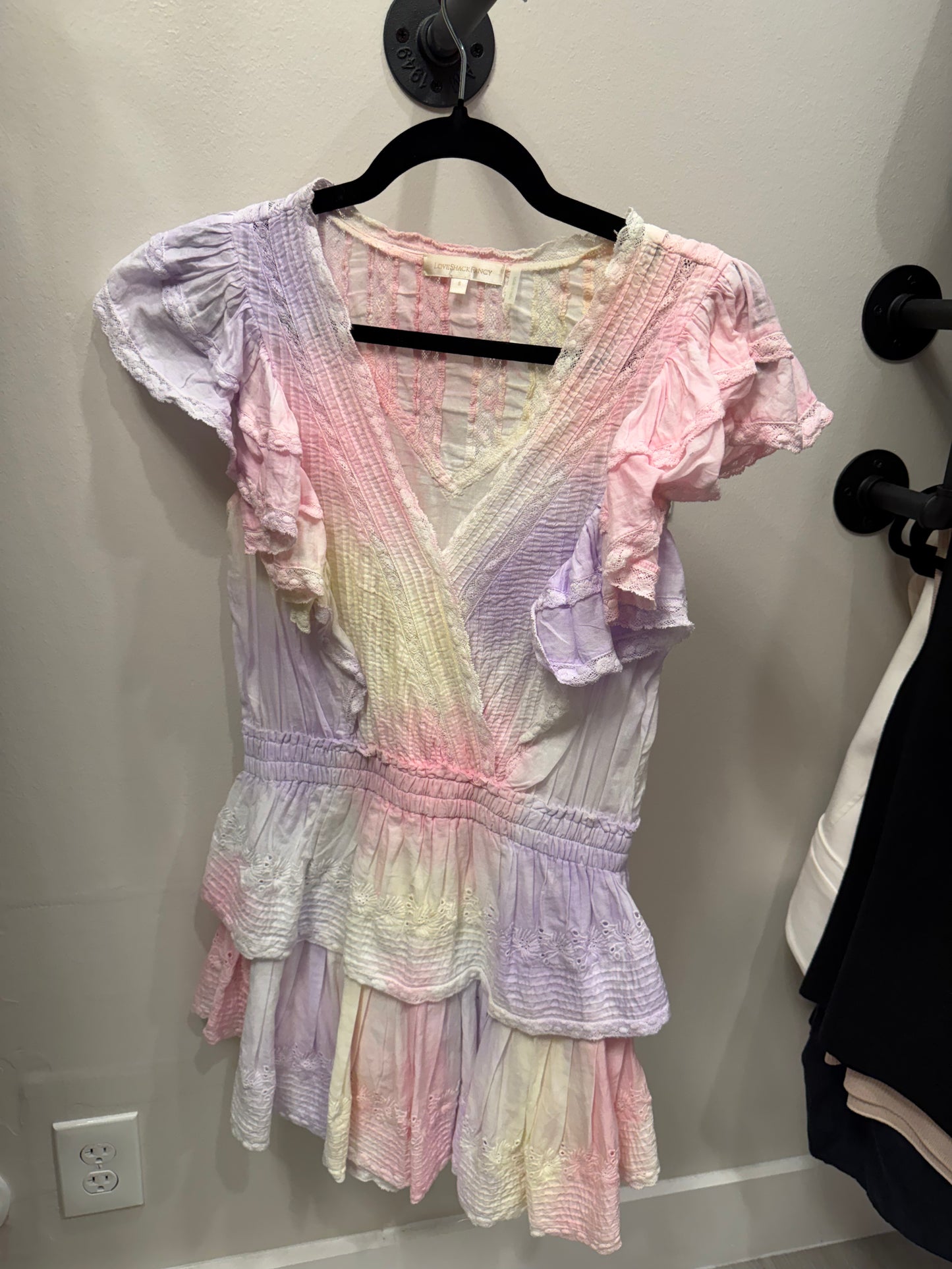 LoveShackFancy Pastel Tie Dye Dress, Size S