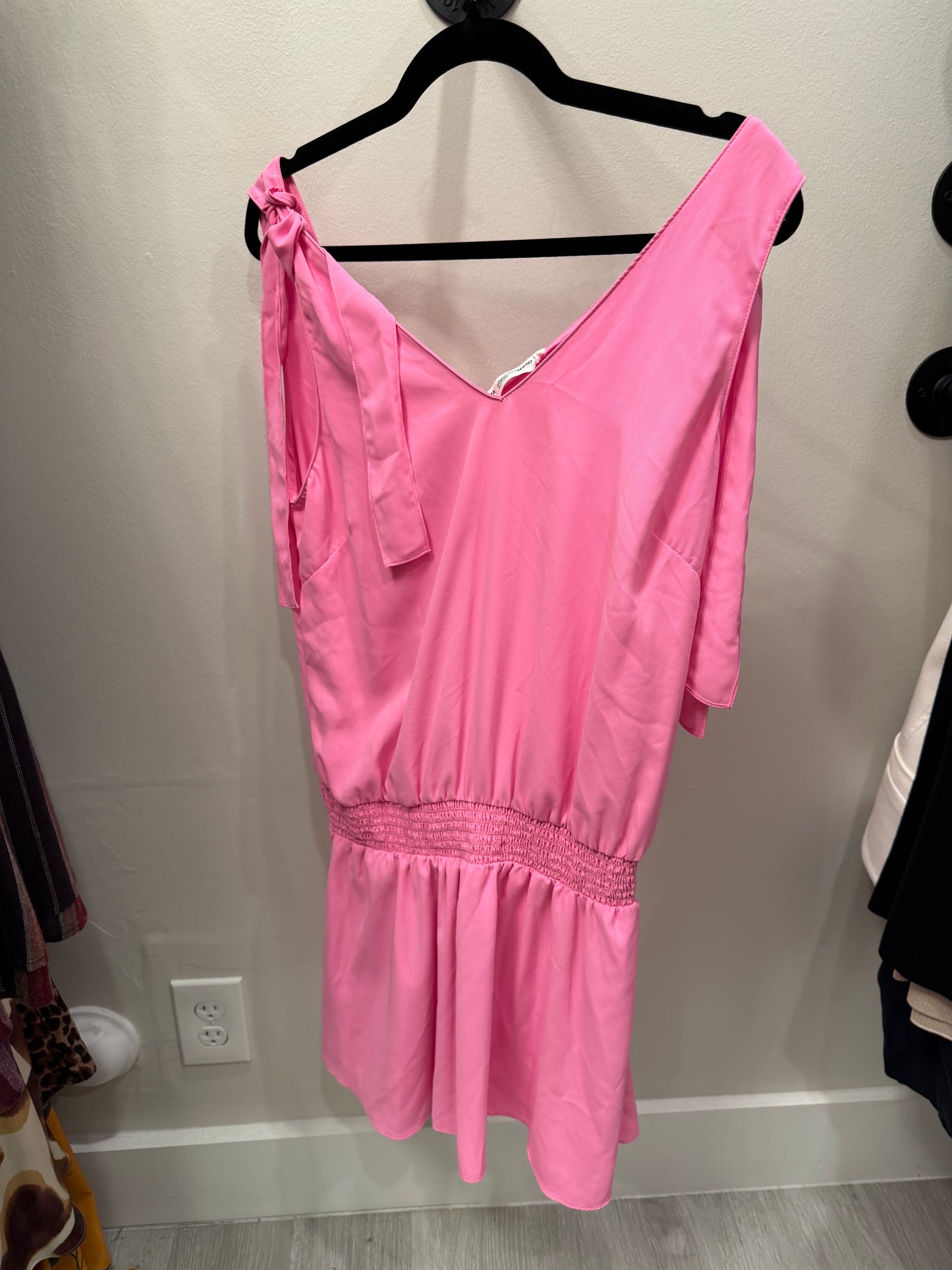 Amanda Uprichard Pink Dress with Bow Sleeves, Size M