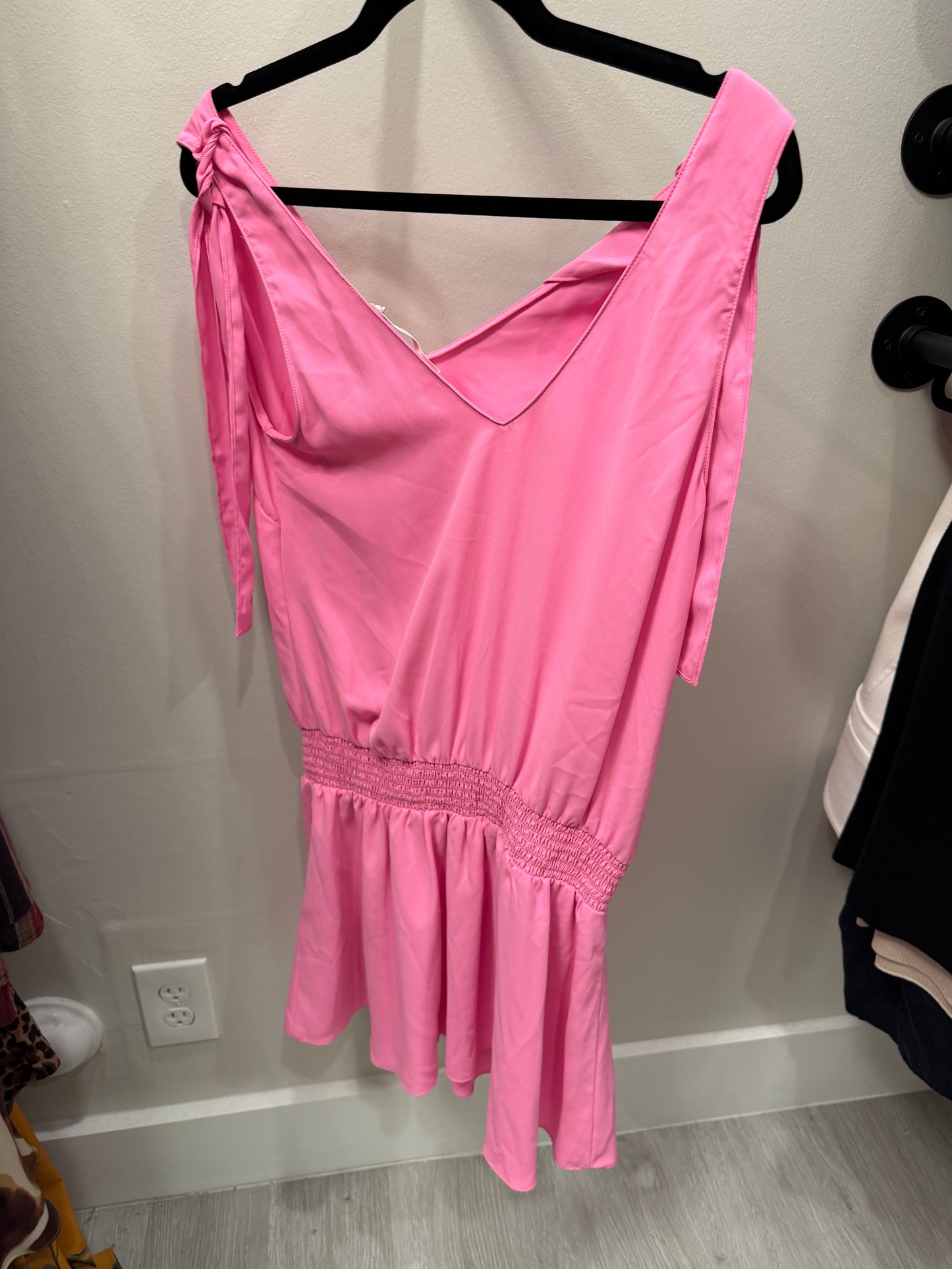 Amanda Uprichard Pink Dress with Bow Sleeves, Size M