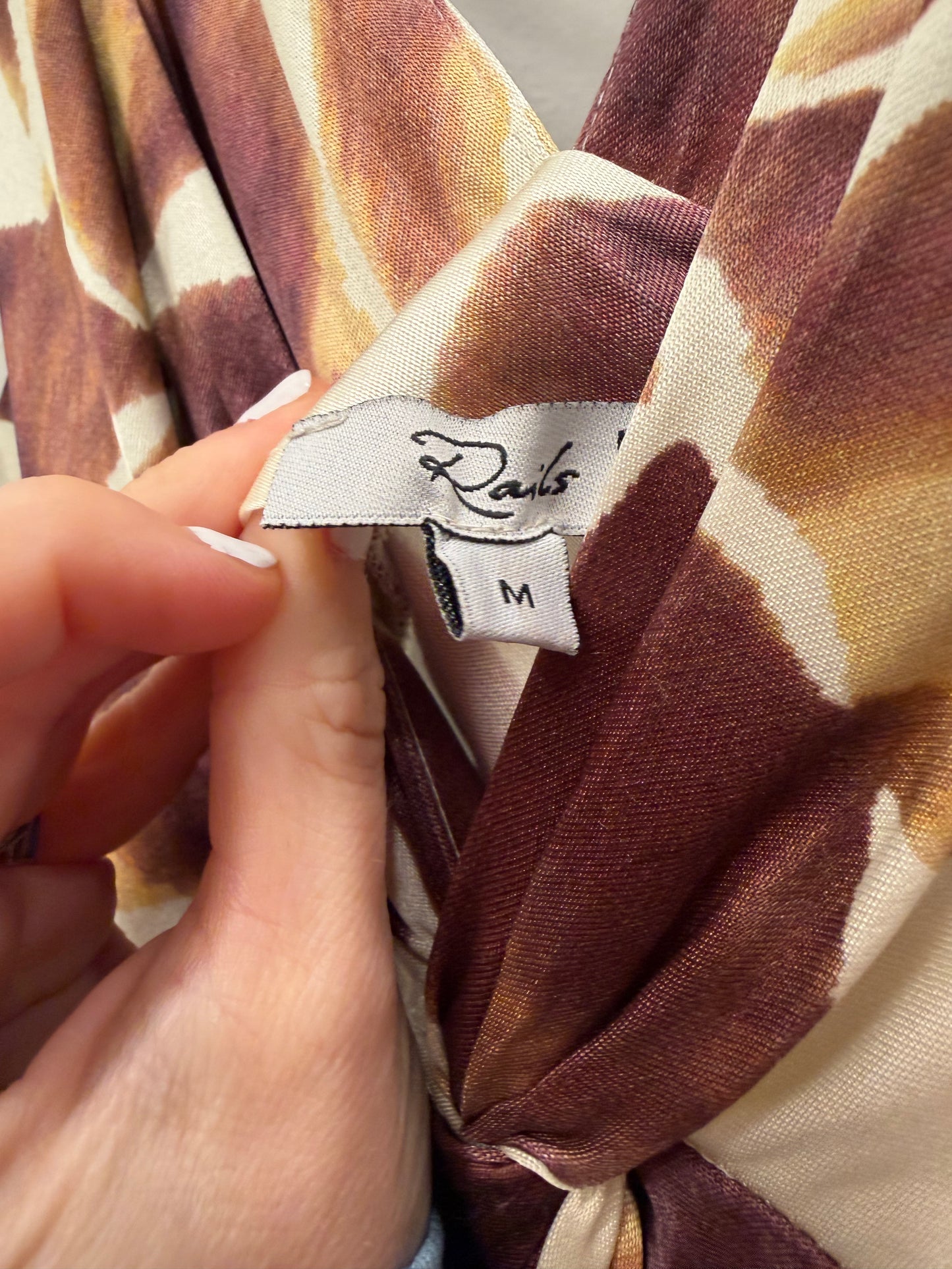 Rails Brown & Cream Animal Print Maxi Dress, Size M