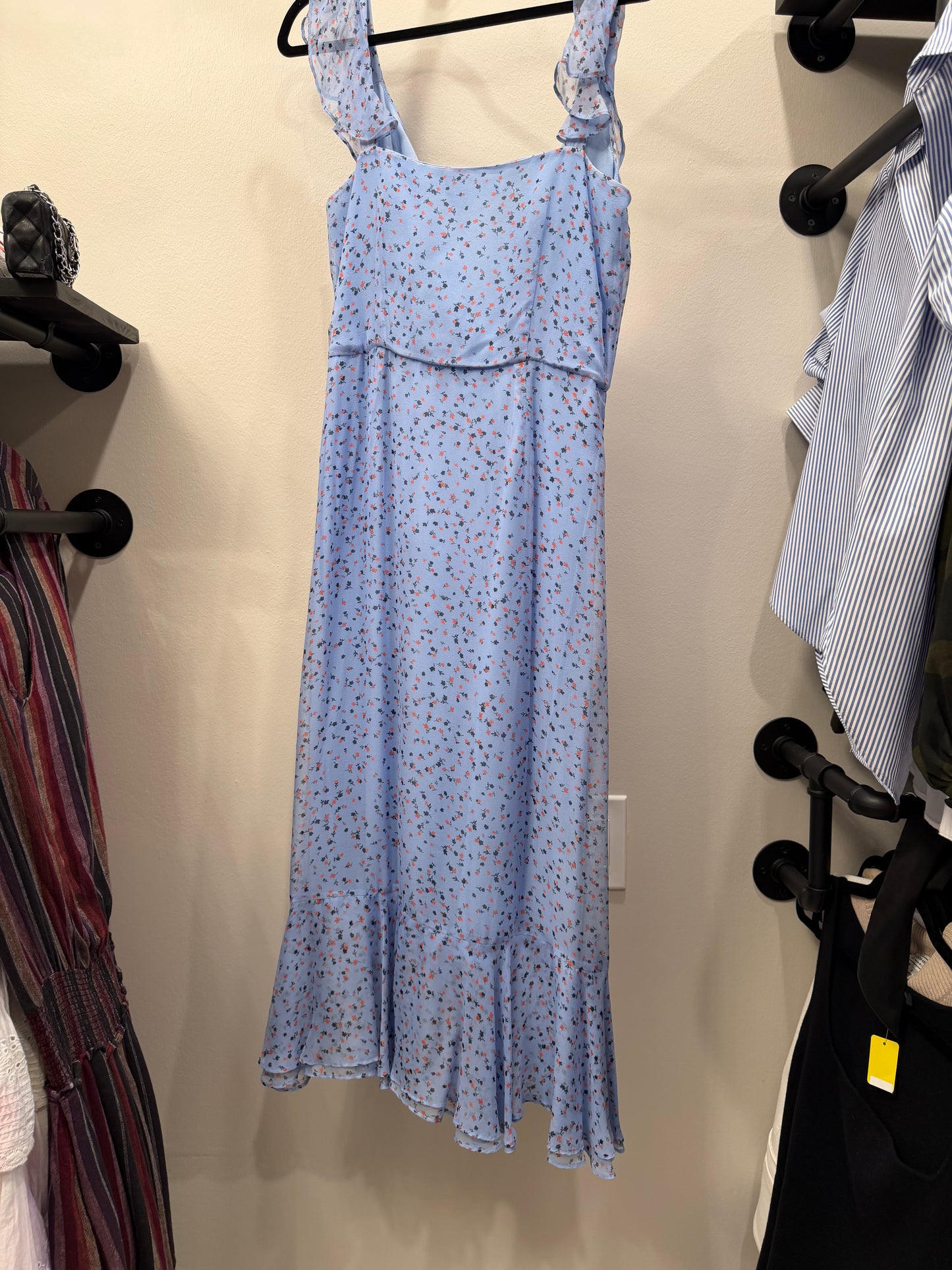 Veronica Beard Blue Ruffle Floral Dress, Size 8