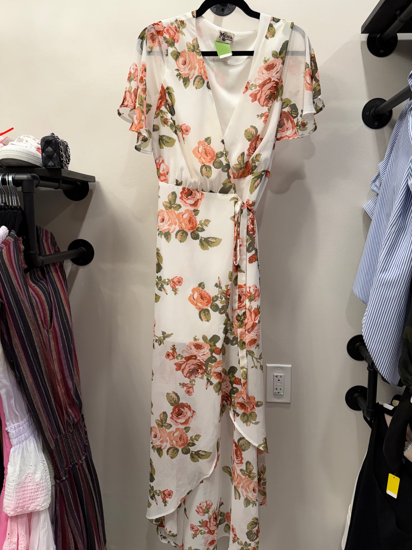 Show Me Your Mumu, White Dress with Red and Pink Floral, Size M