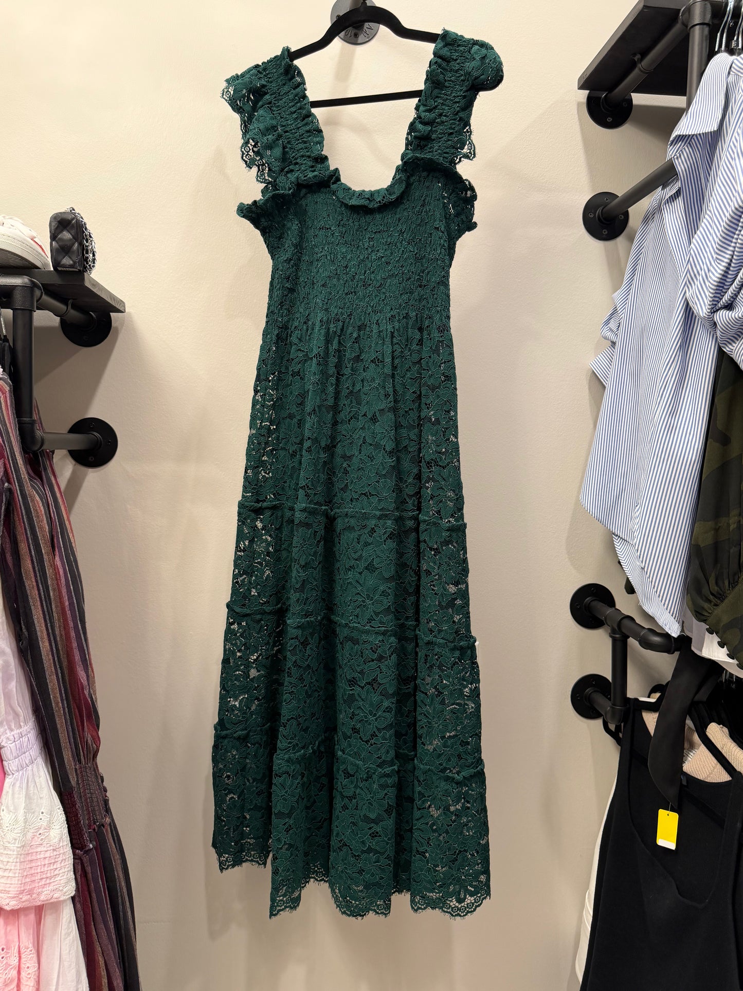 Green Hill House Collectors Edition 2022 Nap Dress Green Lace Elie With Slip, Size S