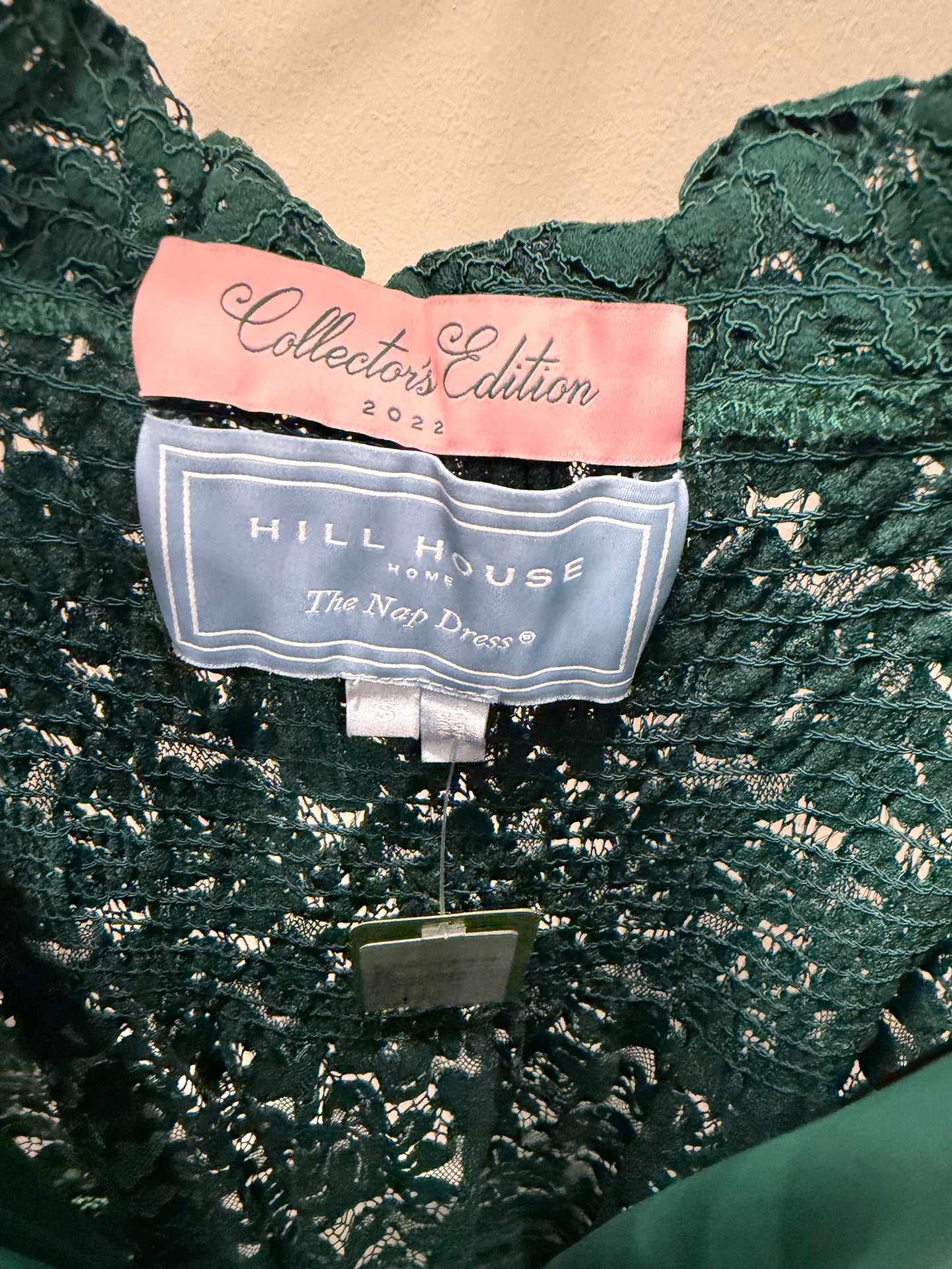 Green Hill House Collectors Edition 2022 Nap Dress Green Lace Elie With Slip, Size S