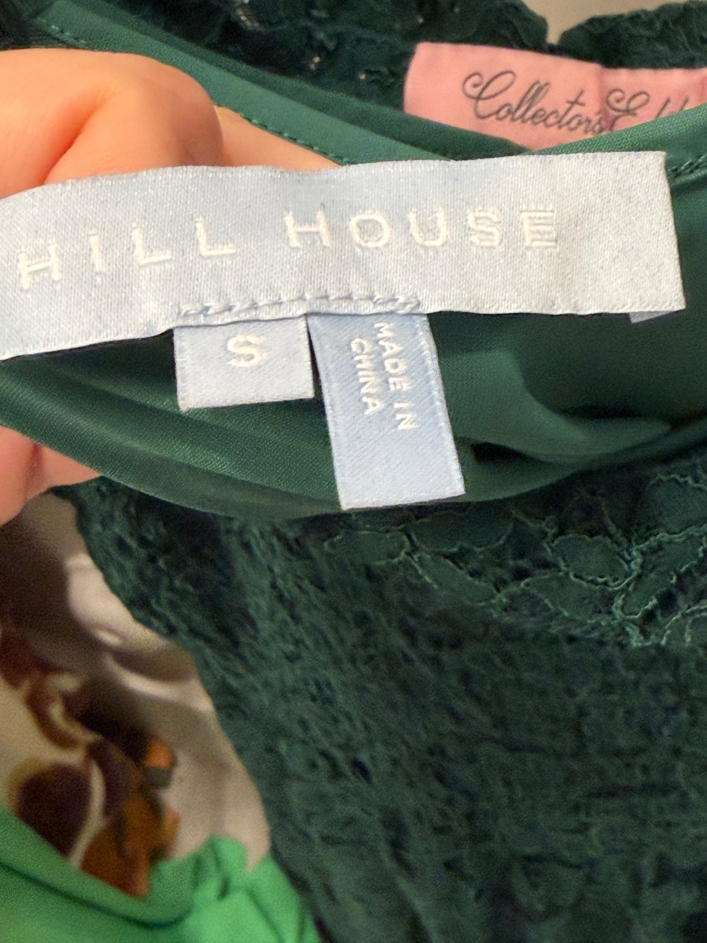 Green Hill House Collectors Edition 2022 Nap Dress Green Lace Elie With Slip, Size S