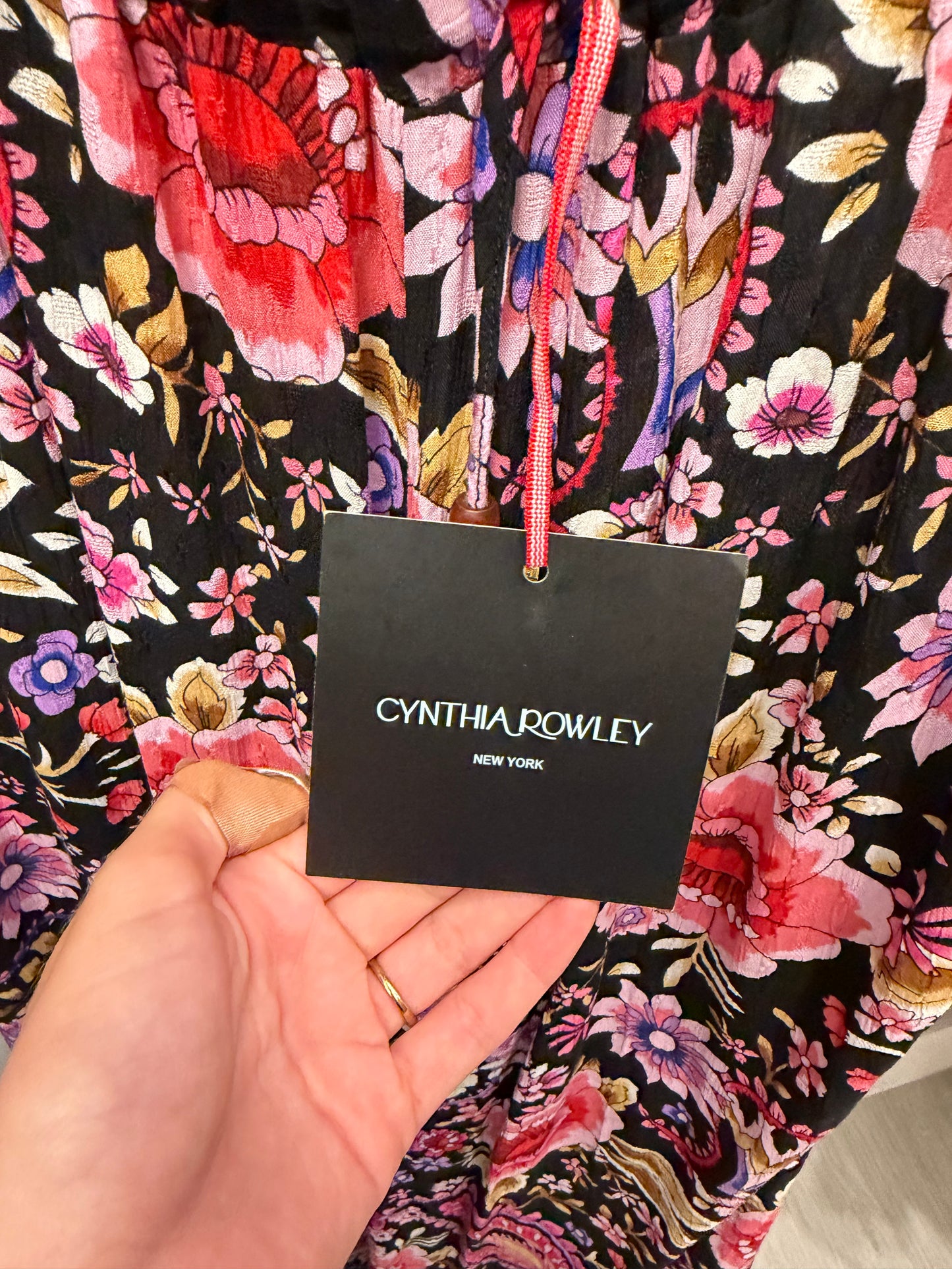 Cynthia Rowley Floral Tie Front Top with Wide Leg Pants Set, NWT, Size M