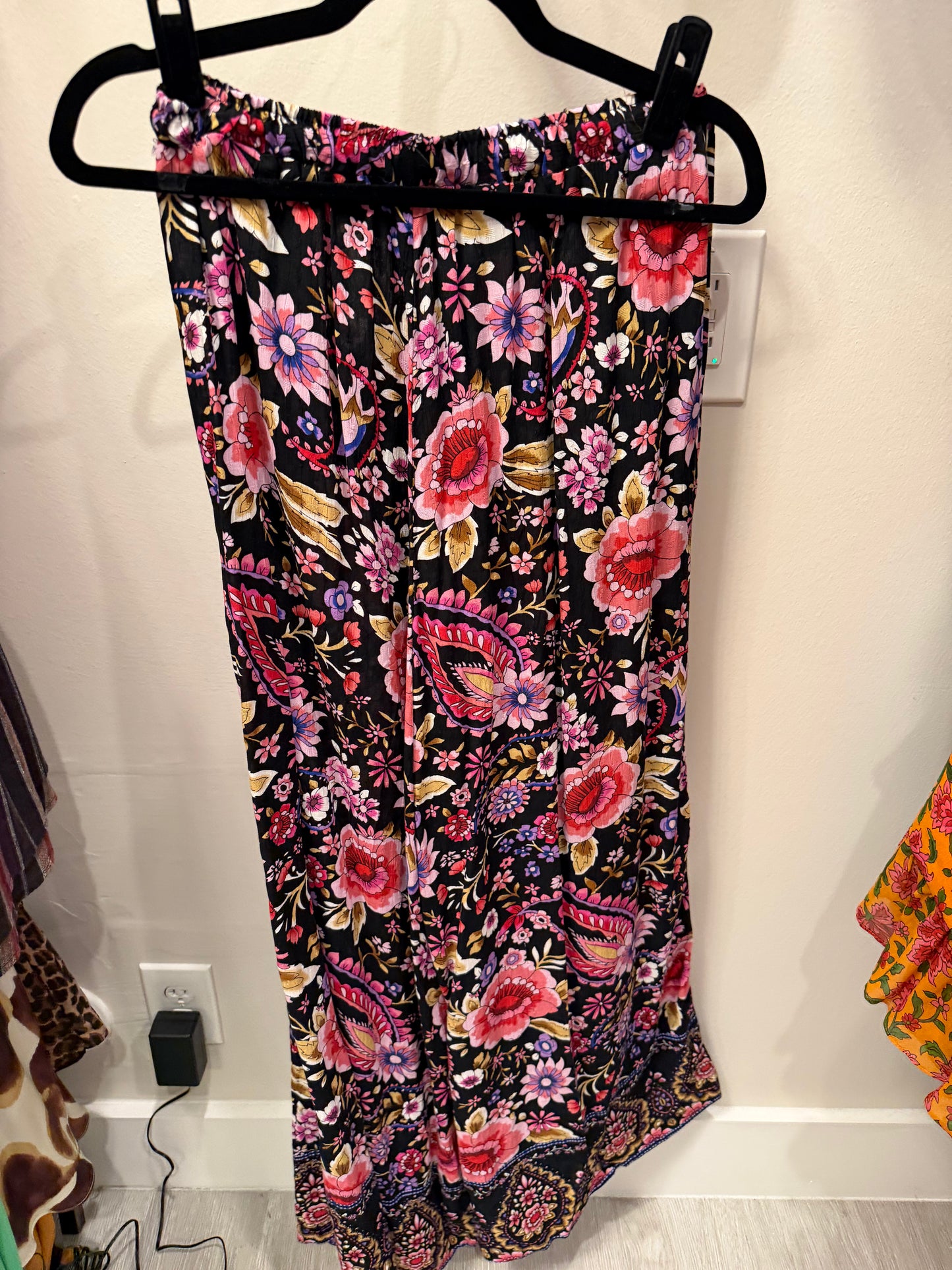 Cynthia Rowley Floral Tie Front Top with Wide Leg Pants Set, NWT, Size M