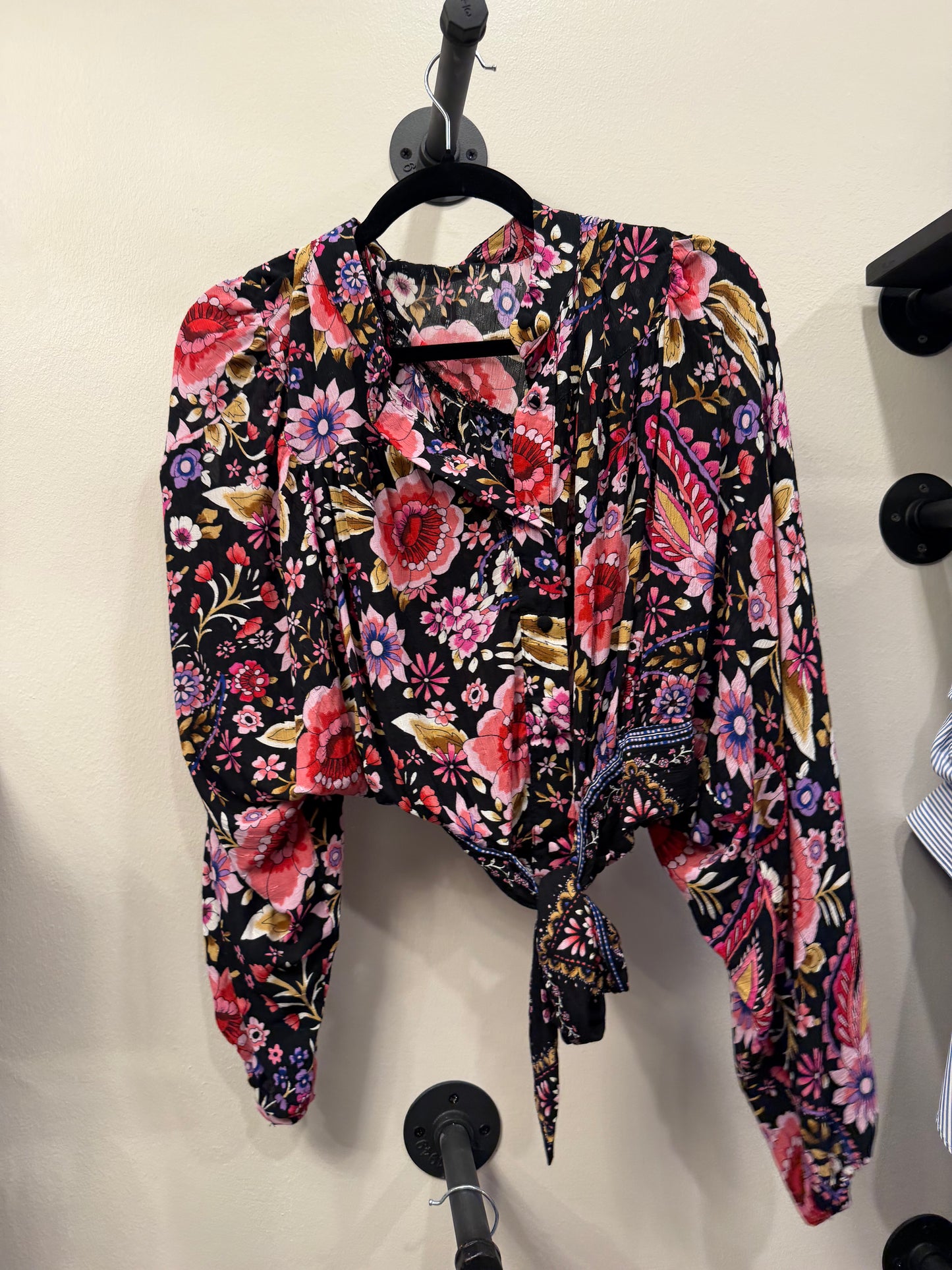 Cynthia Rowley Floral Tie Front Top with Wide Leg Pants Set, NWT, Size M