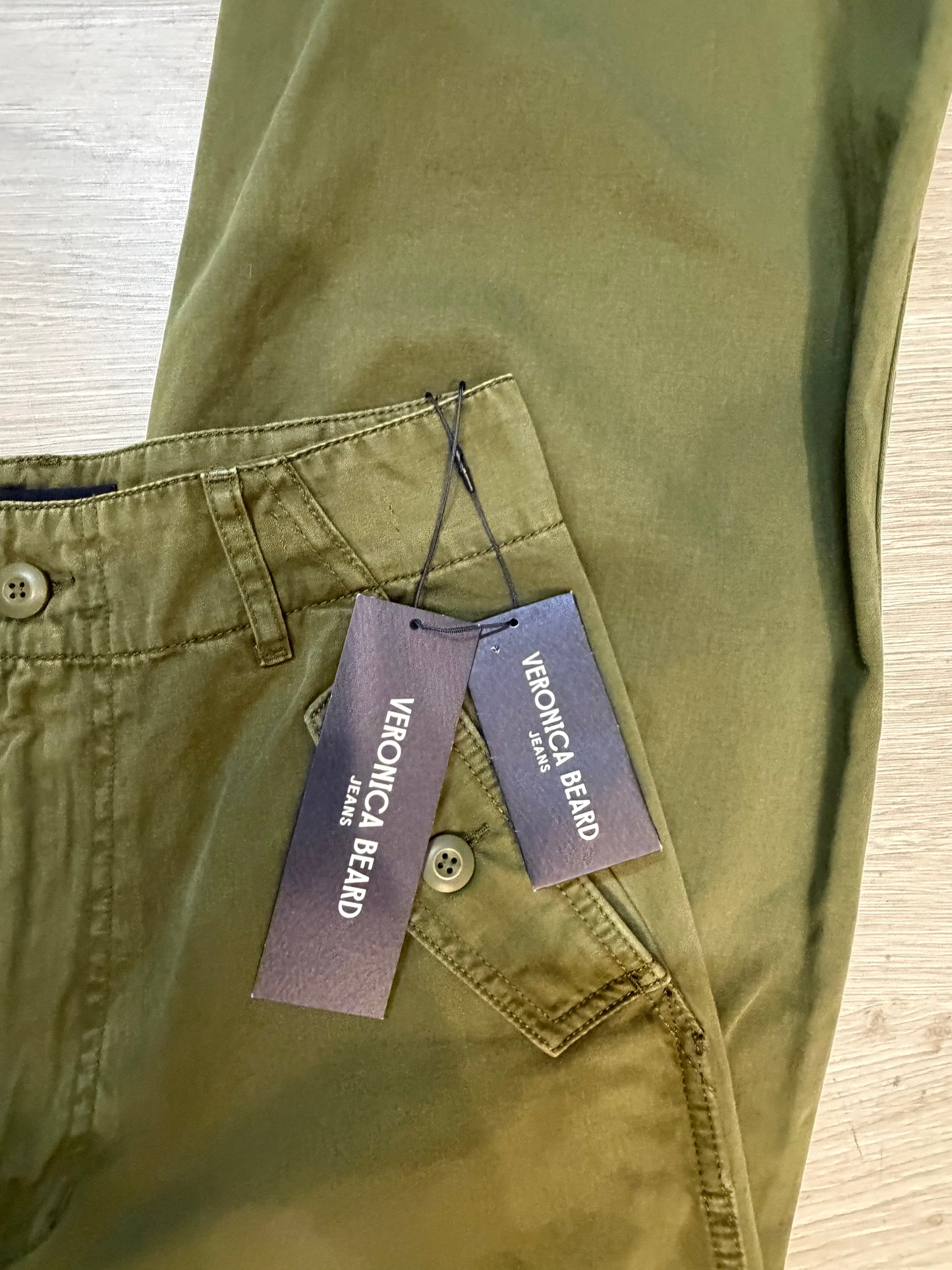 Veronica Beard Army Green Cargo Pants, NWT, Size 28