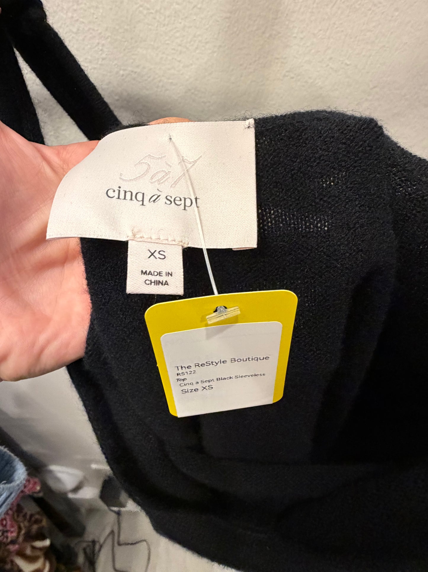 Cinq a Sept Black Sleeveless Top, NWOT, Size XS